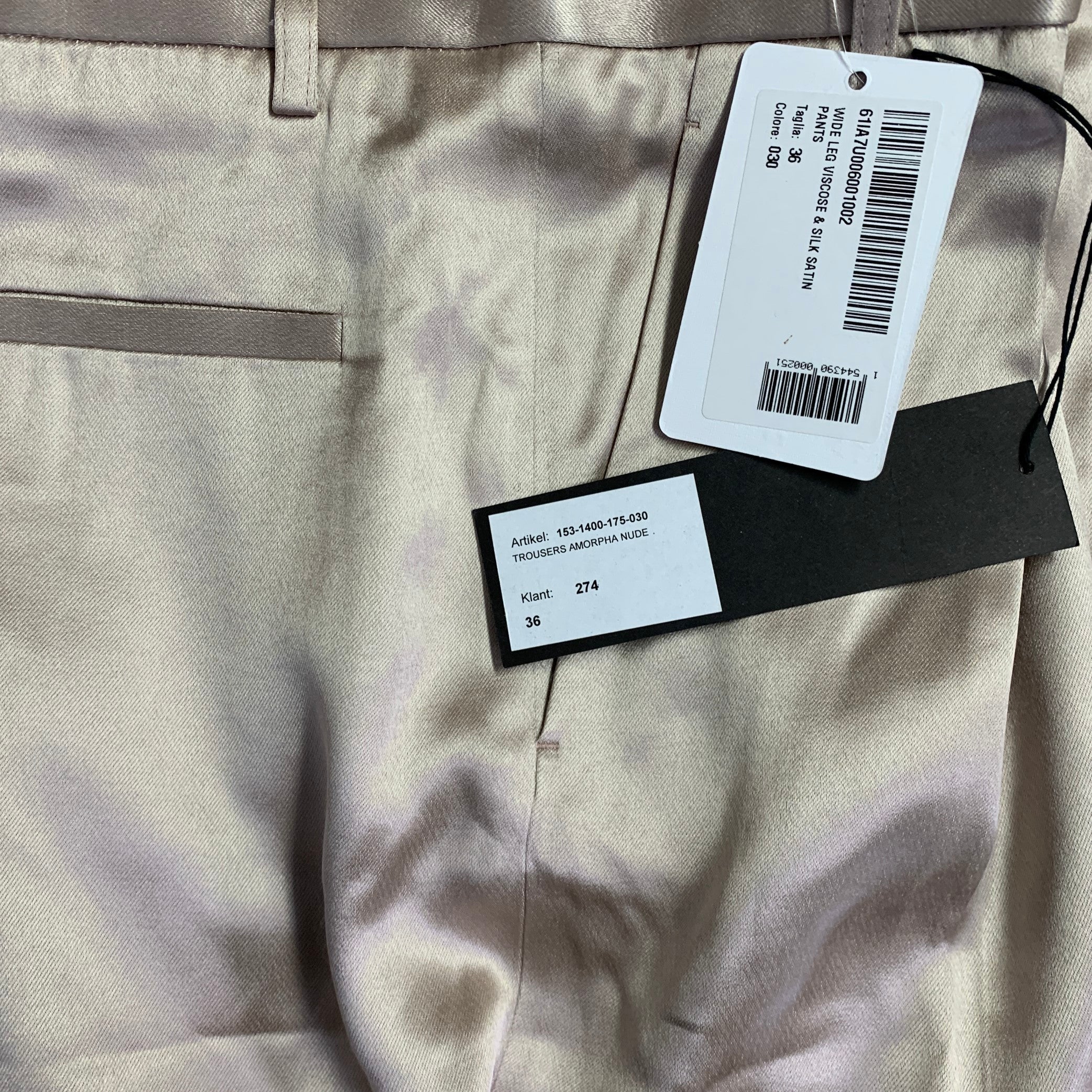 HAIDER ACKERMANN Size 32 Champagne Viscose Silk Satin Zip Fly Casual Pants - Image 8