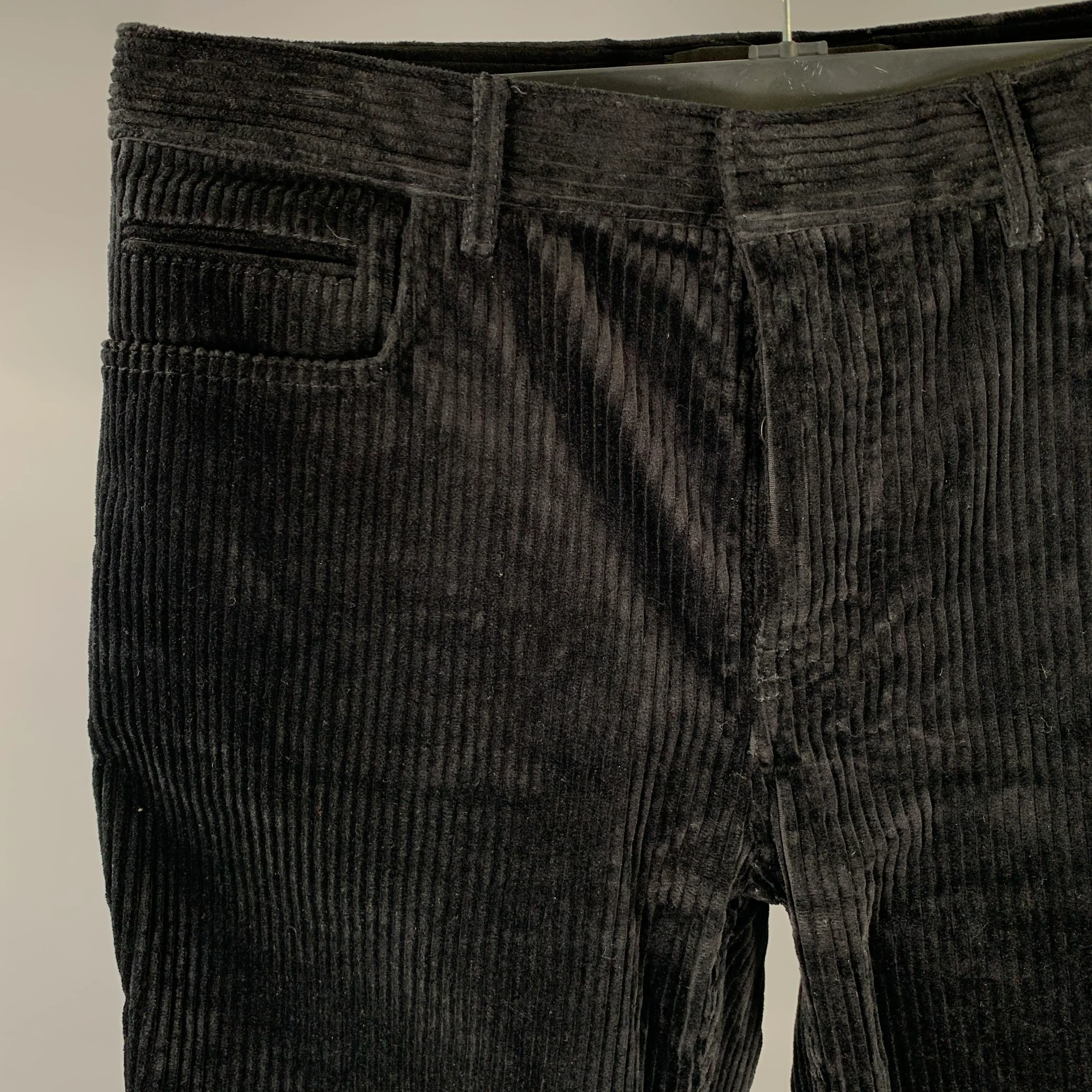 HAIDER ACKERMANN Size 36 Black Corduroy Cotton Lycra Casual Pants - Image 2