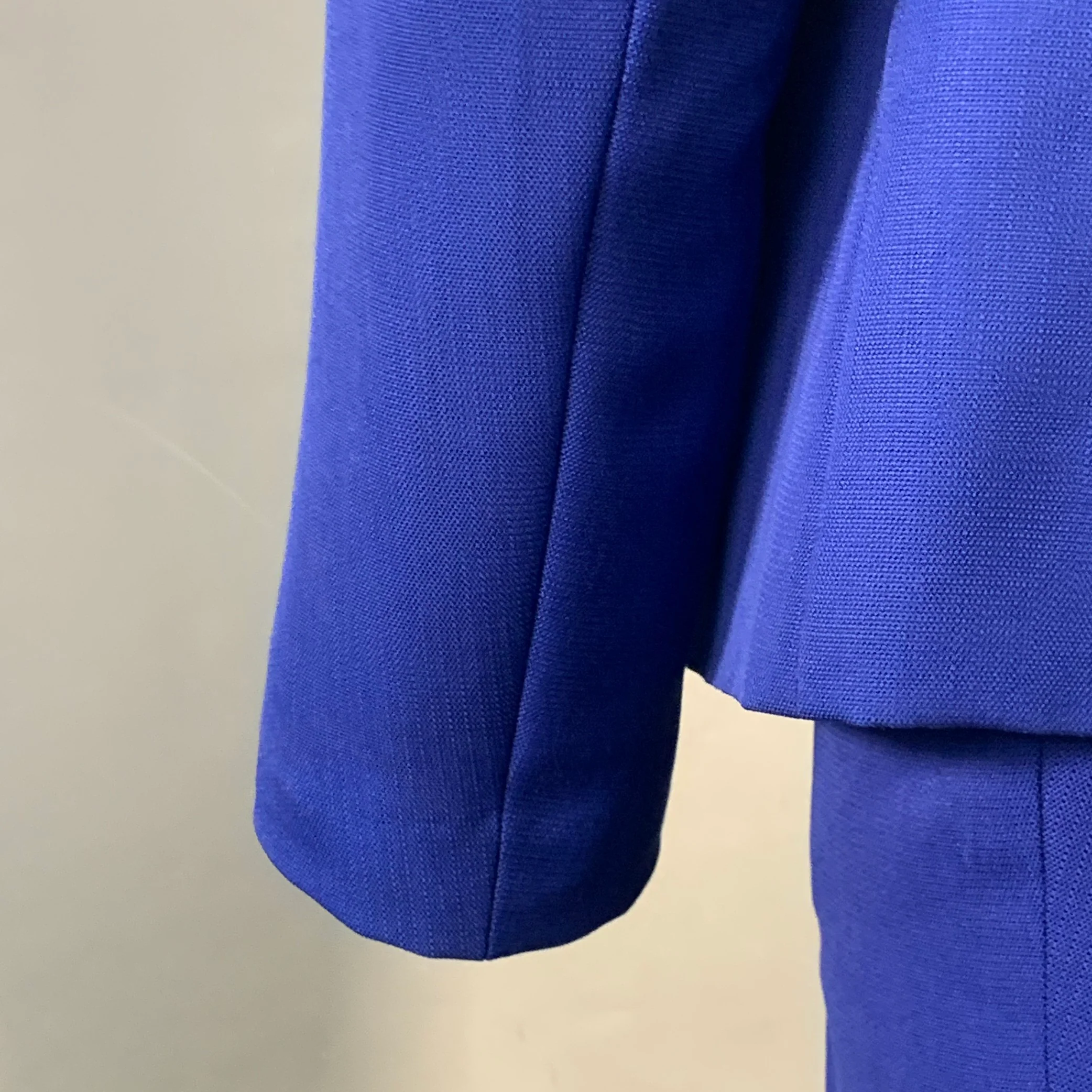HAIDER ACKERMANN Size 36 Blue Royal Blue Wool Notch Lapel Suit - Image 6
