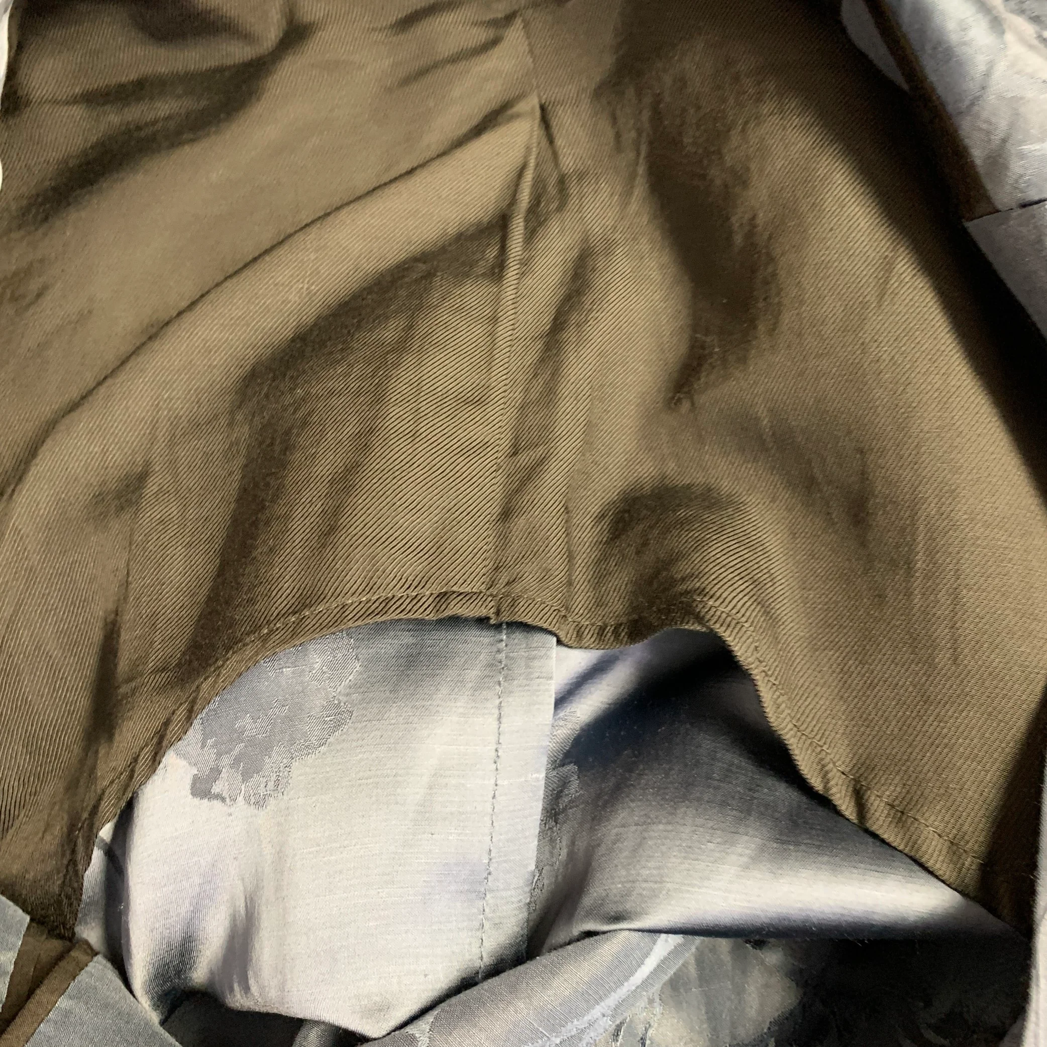 HAIDER ACKERMANN Size 38 Teal Jacquard Linen Blend Single Breasted Peak Lapel Coat - Image 4