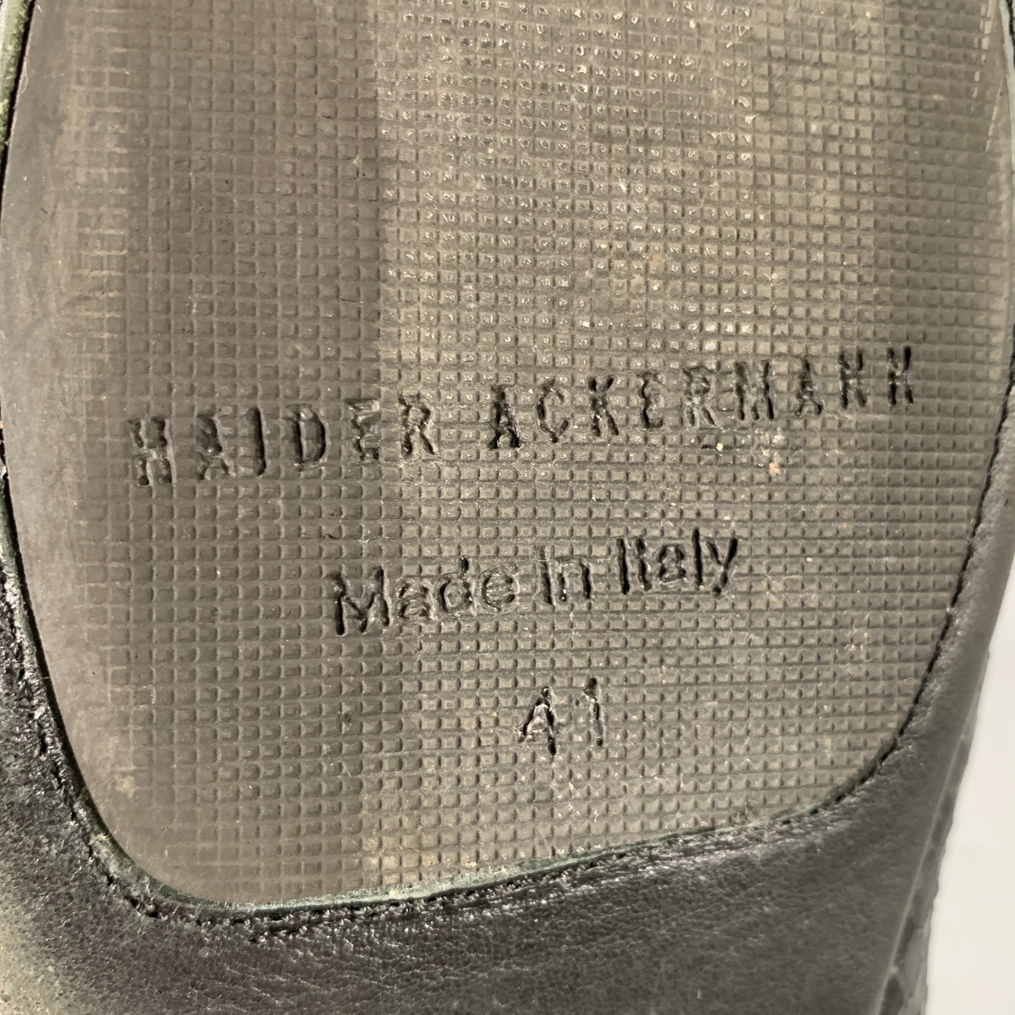HAIDER ACKERMANN Size 8 Black Snake Leather Loafers - Image 8