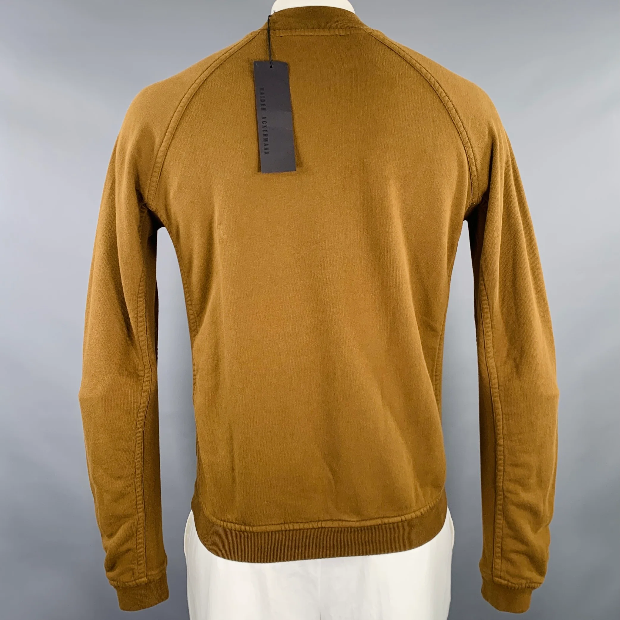 HAIDER ACKERMANN Size L Brown Cotton Blend Crew Neck Sweatshirt - Image 3