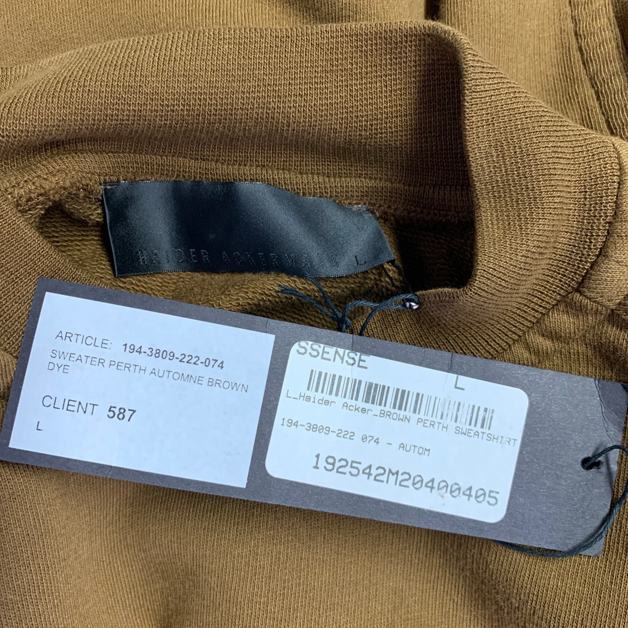 HAIDER ACKERMANN Size L Brown Cotton Blend Crew Neck Sweatshirt - Image 5