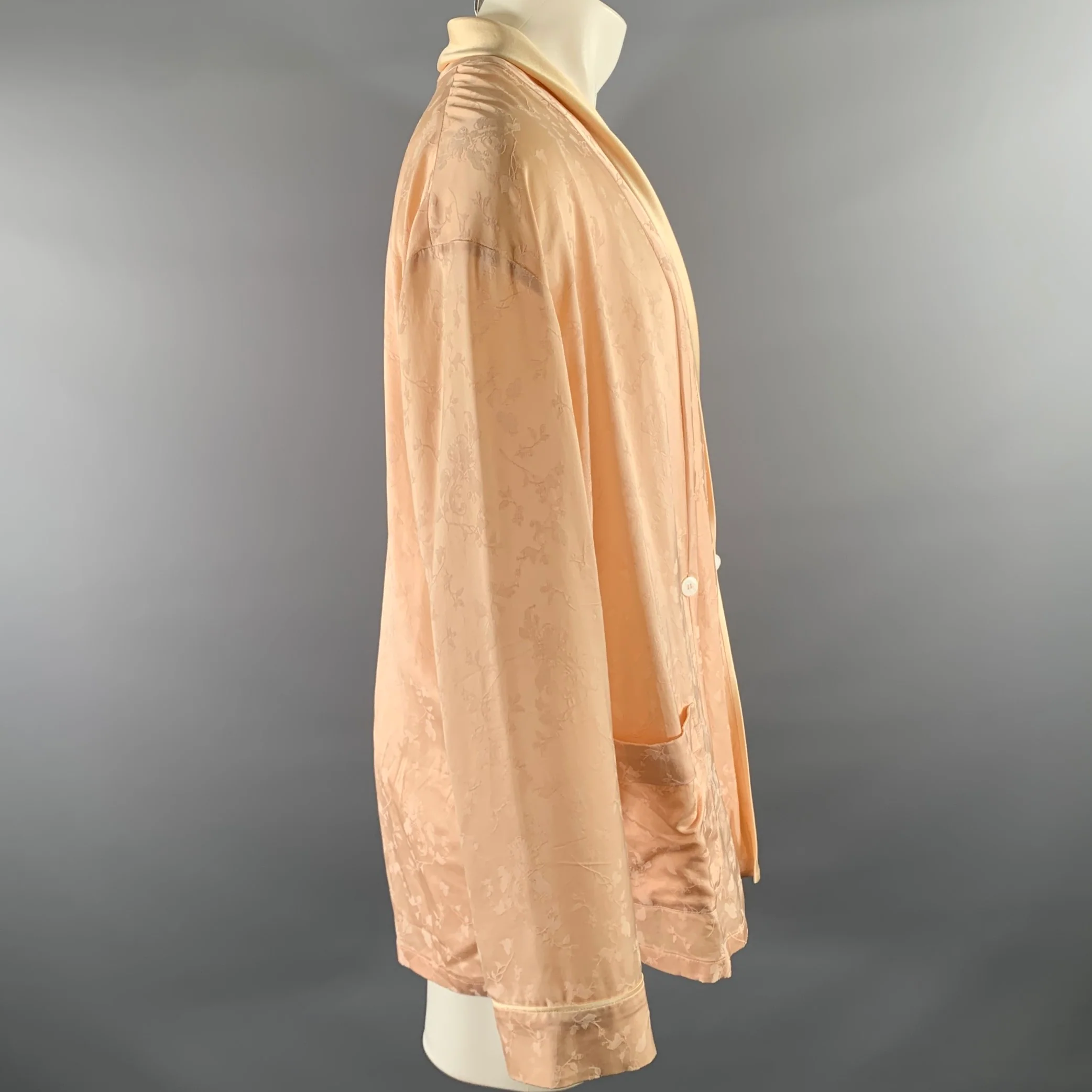 HAIDER ACKERMANN Size L Pink Floral Cupro Rayon Robe - Image 4
