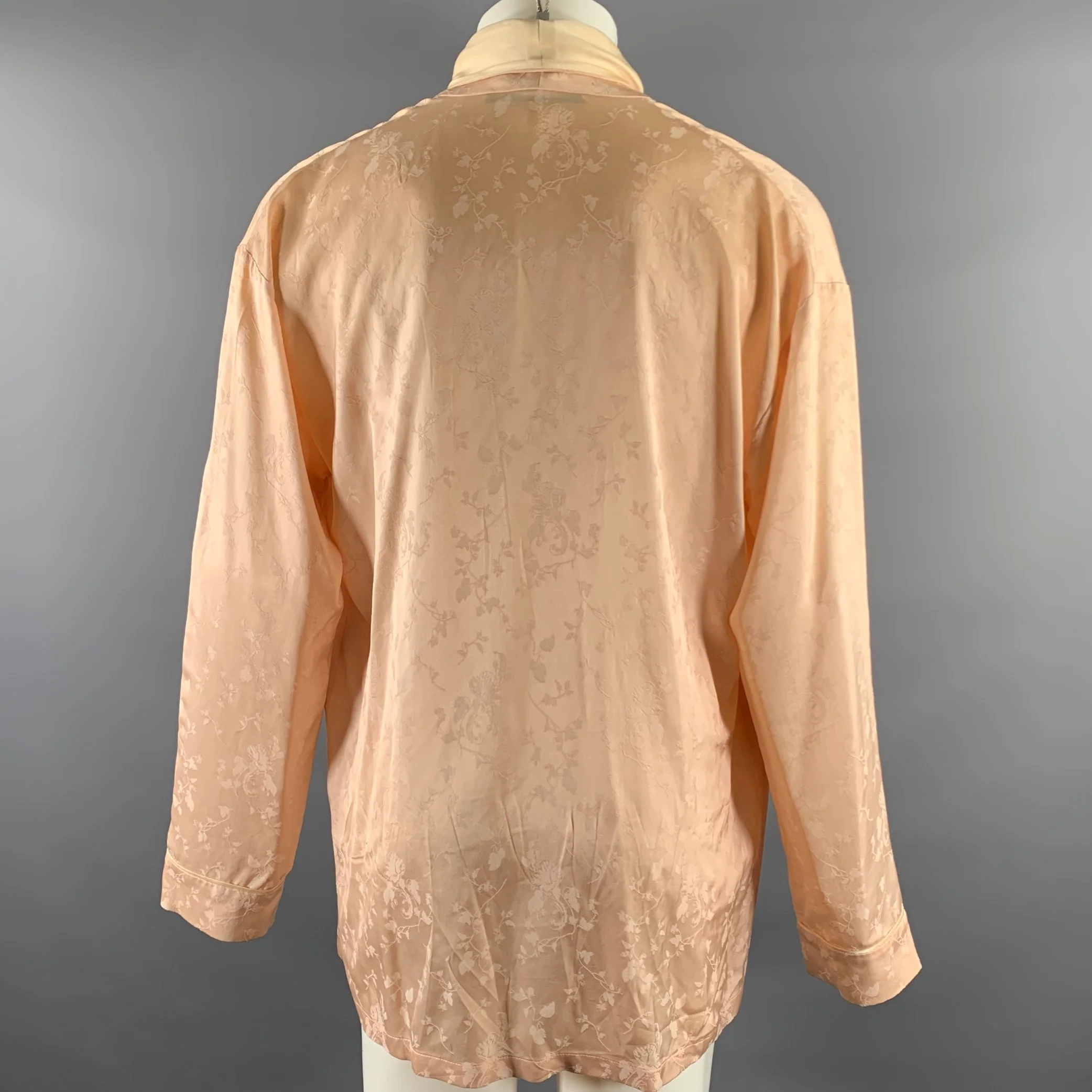 HAIDER ACKERMANN Size L Pink Floral Cupro Rayon Robe - Image 5