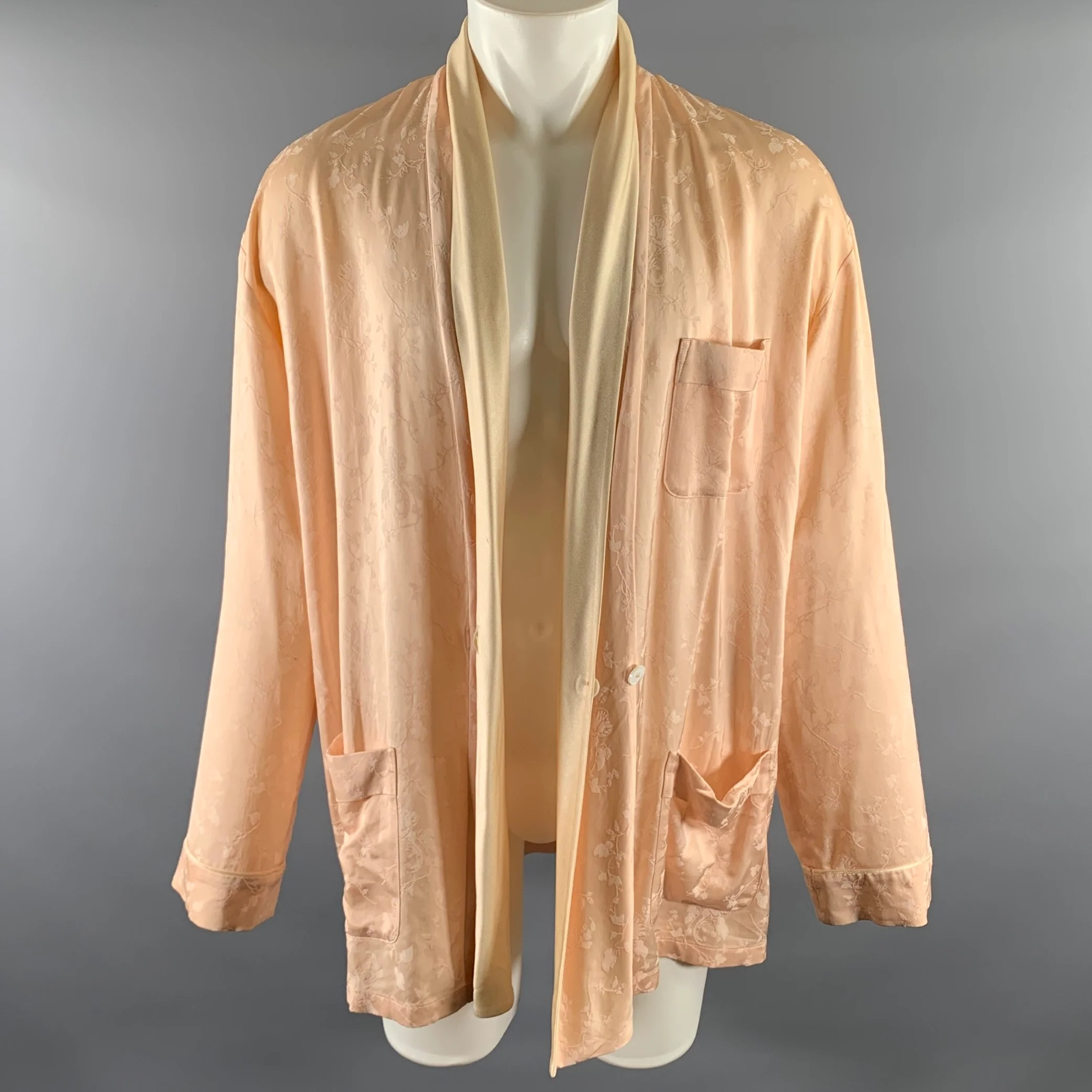 HAIDER ACKERMANN Size L Pink Floral Cupro Rayon Robe - Image 6