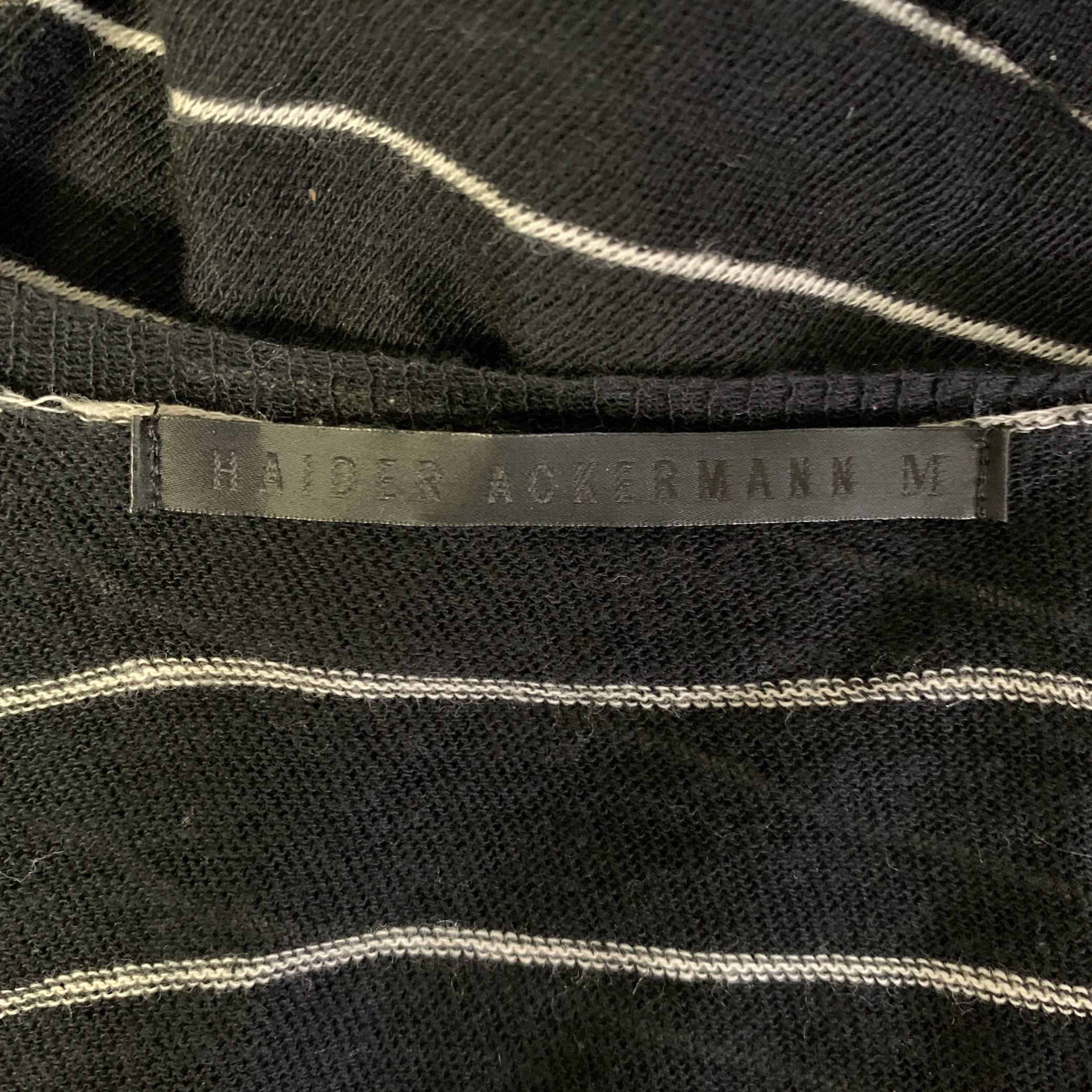 HAIDER ACKERMANN Size M Black White Stripe Cashmere Cotton Tank Top - Image 4