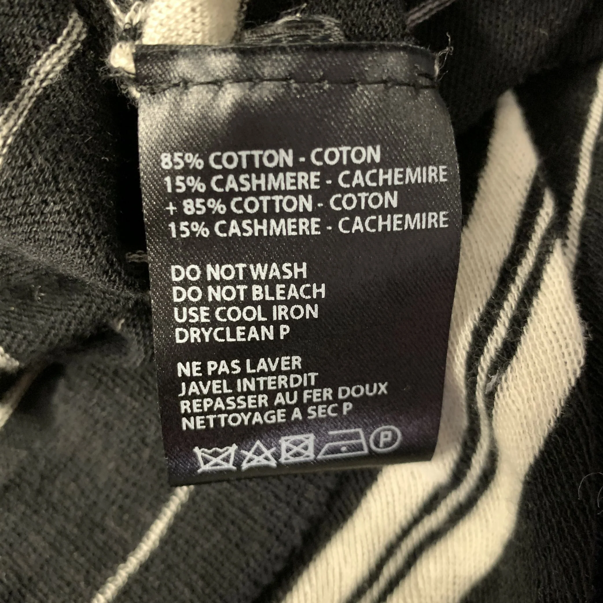HAIDER ACKERMANN Size M Black White Stripe Cashmere Cotton Tank Top - Image 5