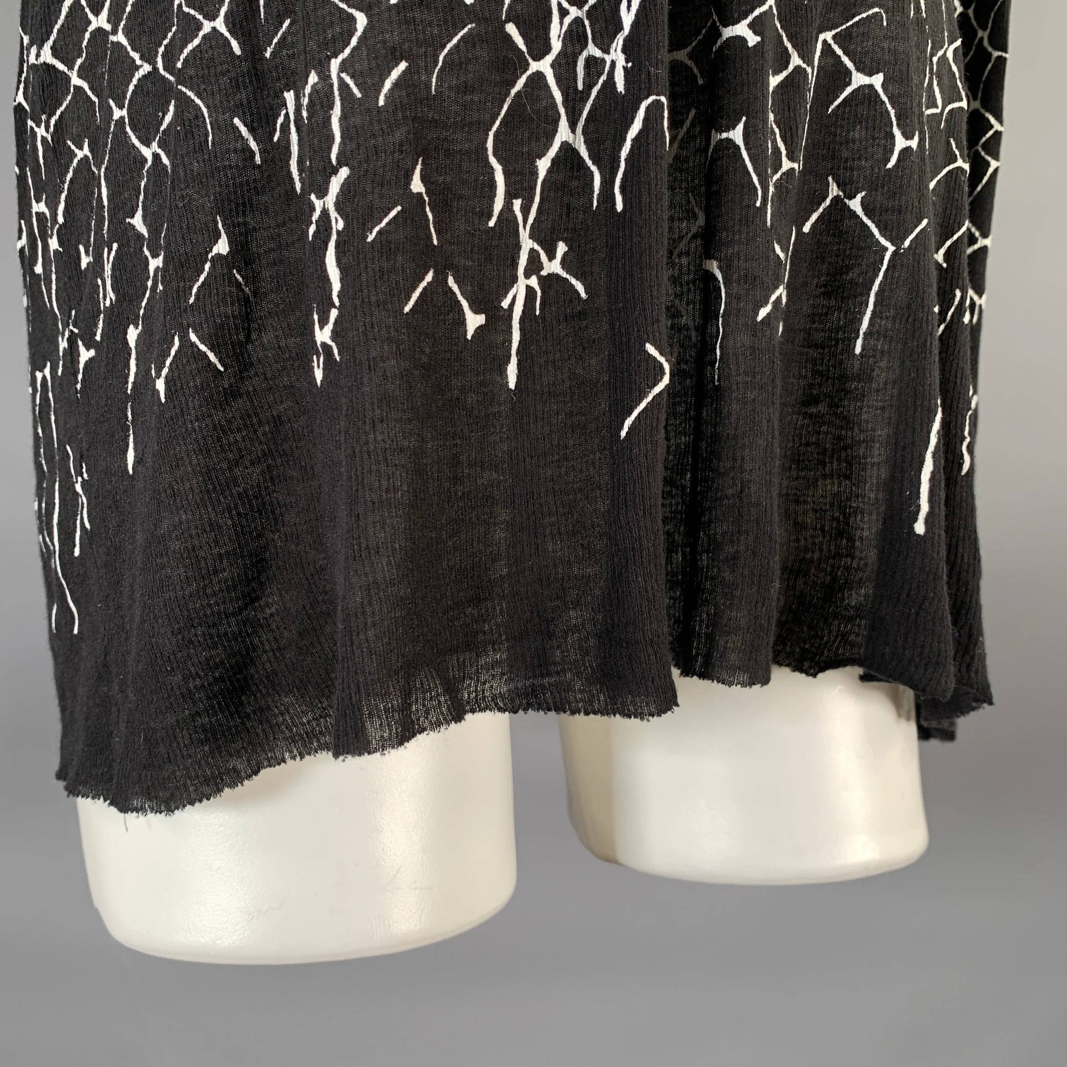 HAIDER ACKERMANN Size S Black White Print Raglan Pullover - Image 5