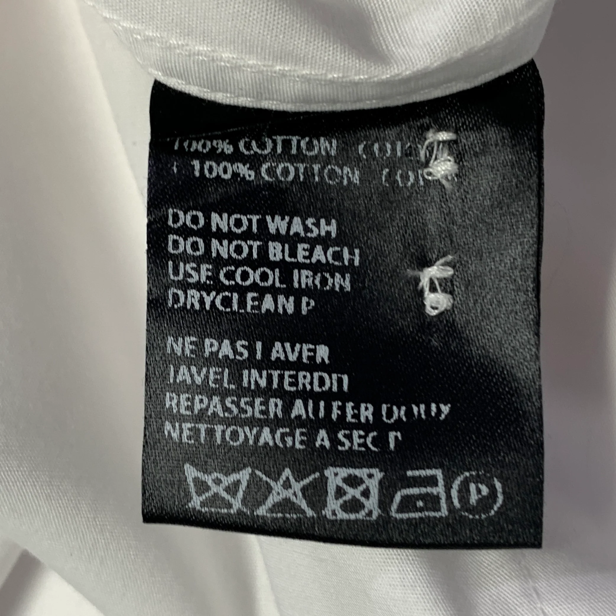 HAIDER ACKERMANN Size S White Beaded Cotton Crystals Hidden Placket Short Sleeve Shirt - Image 8