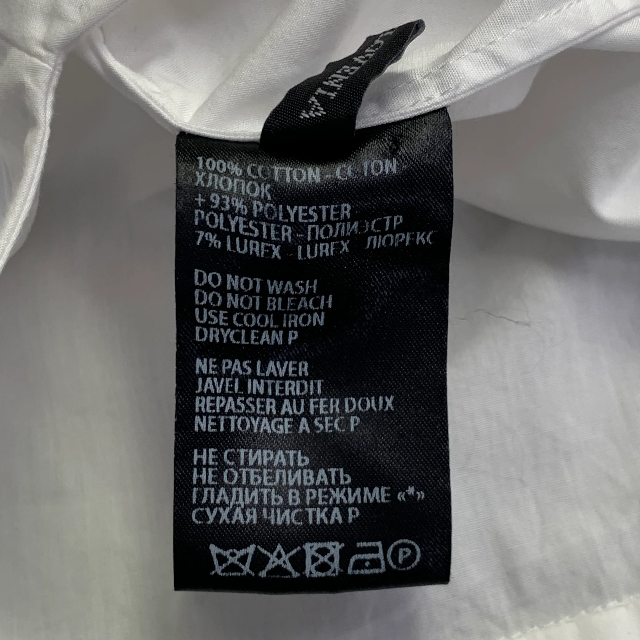 HAIDER ACKERMANN Size S White Cotton Hidden Placket Short Sleeve Shirt - Image 5