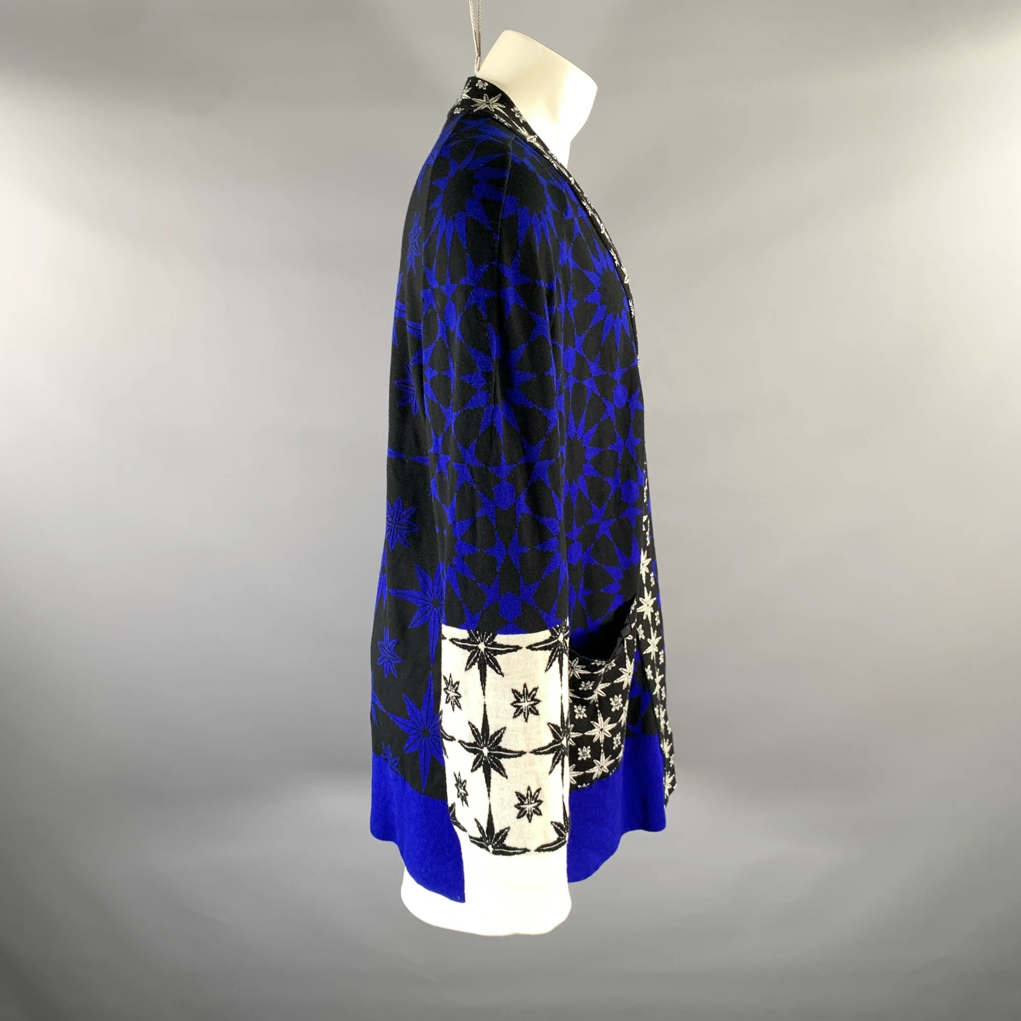HAIDER ACKERMANN Size XXS Blue Black Cardigan - Image 3