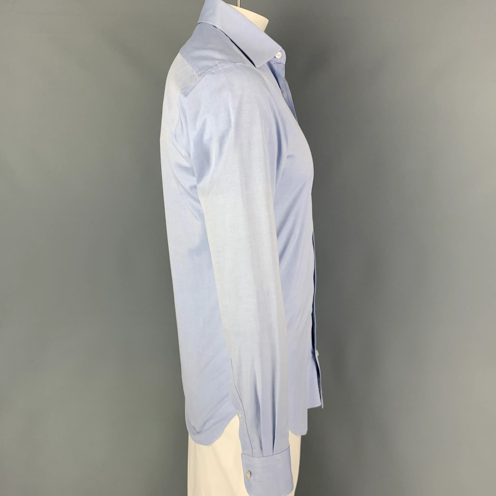 HAMILTON Size L Blue Long Sleeve Shirt - Image 2
