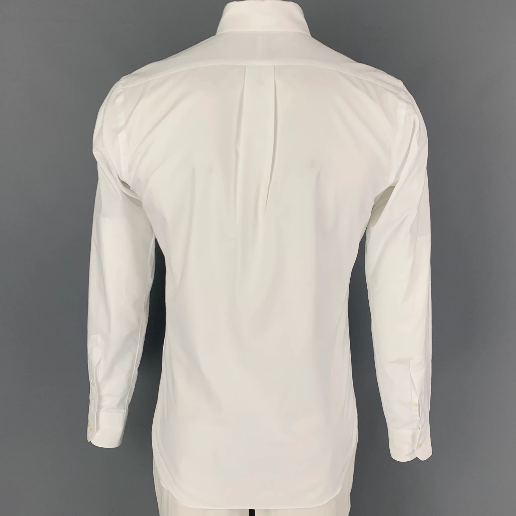HAMILTON Size L White Oxford Long Sleeve Shirt - Image 3
