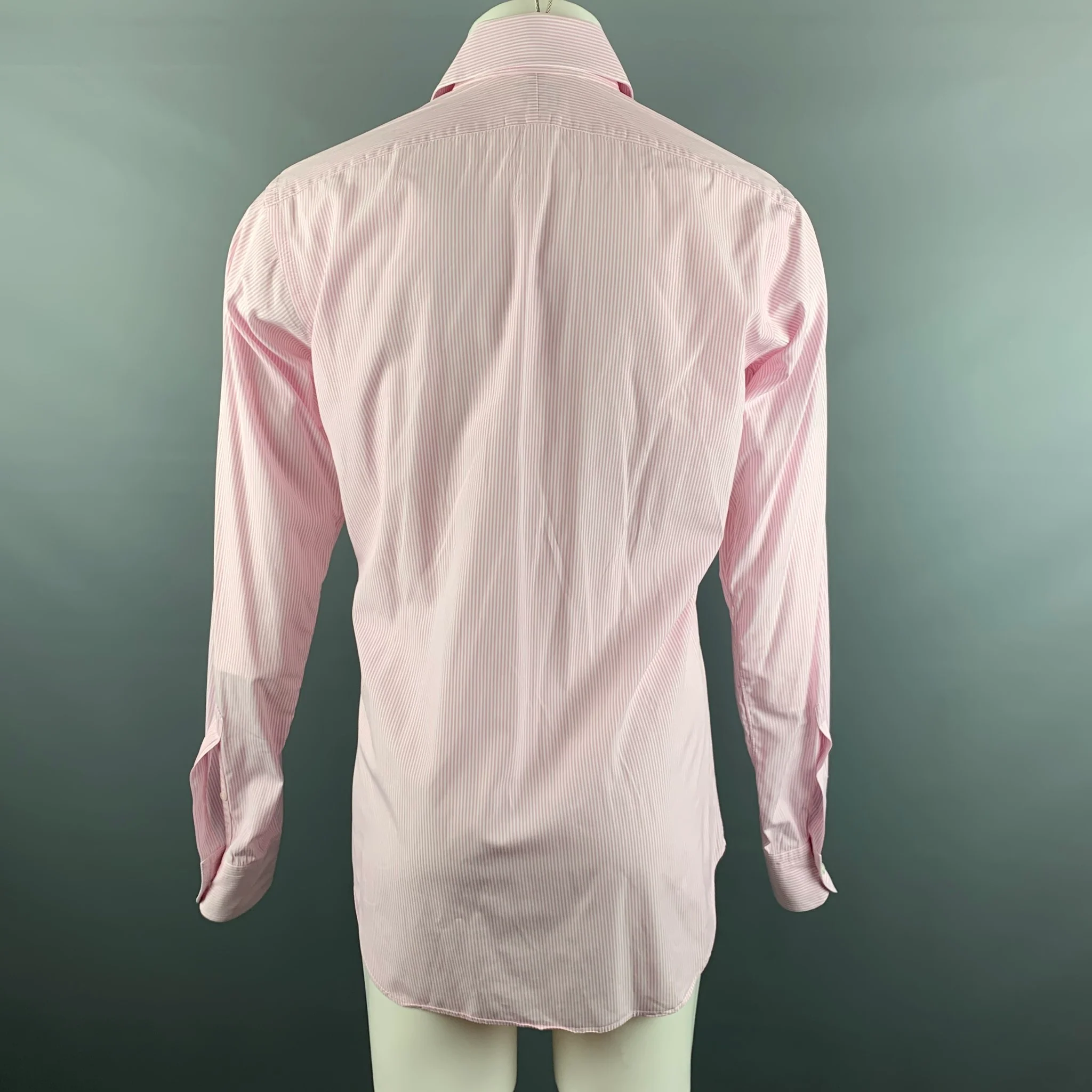 HAMILTON Size M Pink White Stripe Long Sleeve Shirt - Image 3