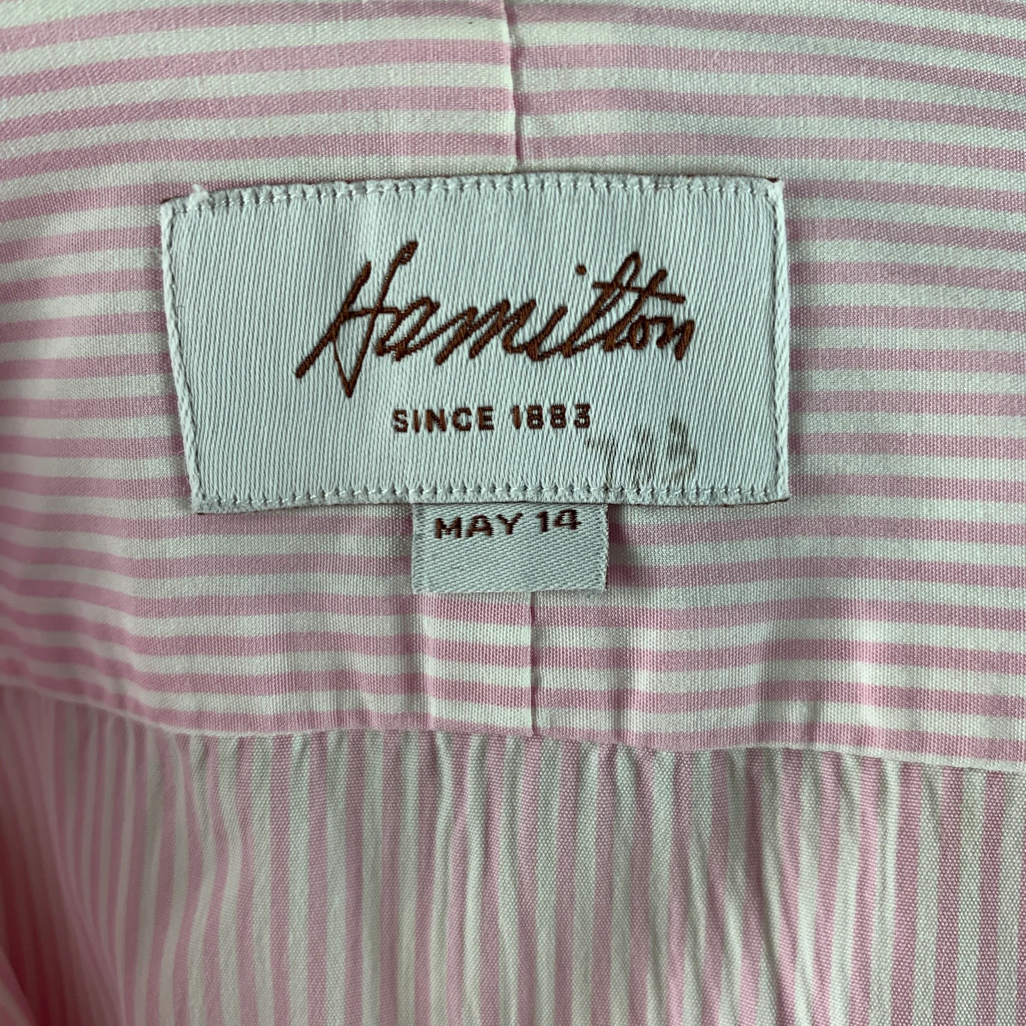 HAMILTON Size M Pink White Stripe Long Sleeve Shirt - Image 4