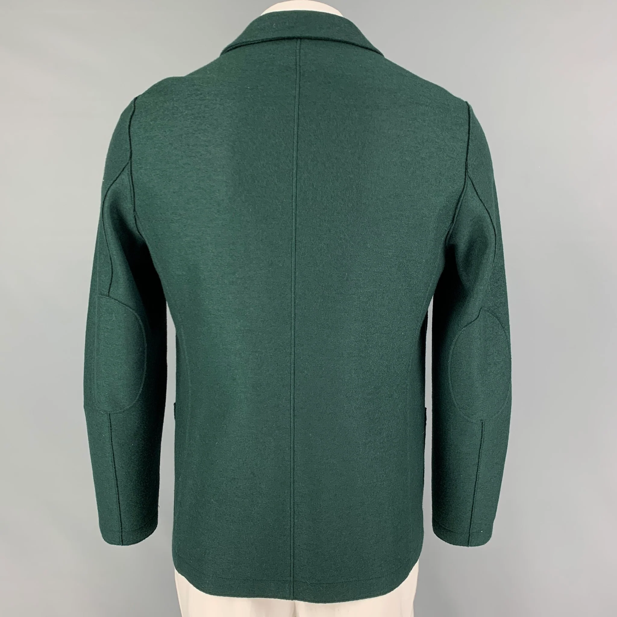 HARRIS WHARF LONDON Size 42 Forest Green Wool Sport Coat - Image 3