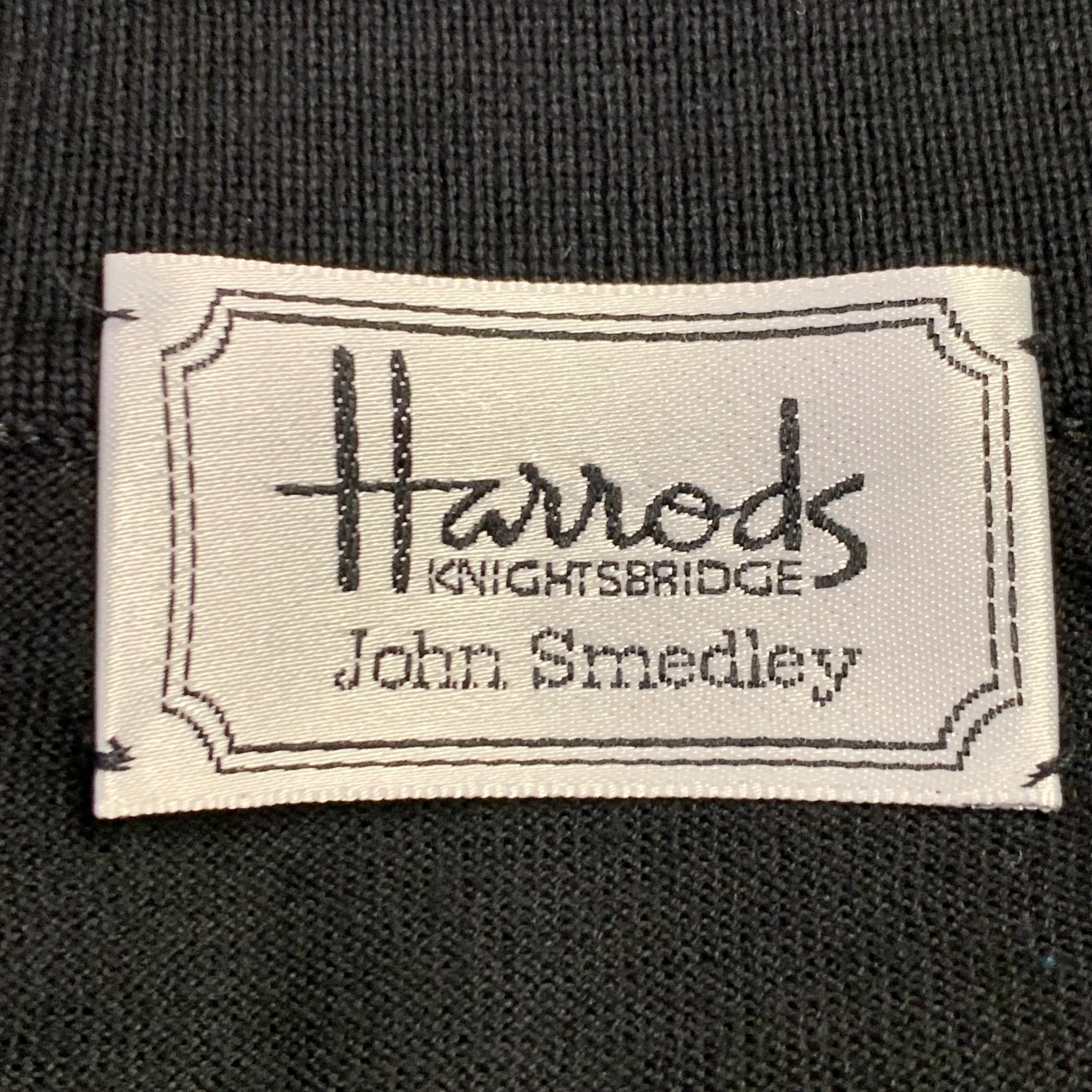 HARRODS Size XL Black Cotton Long Sleeve Polo - Image 4