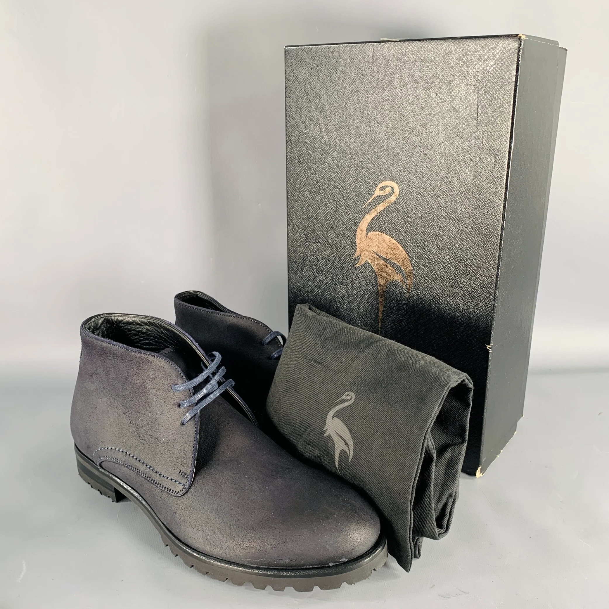 HARRYS OF LONDON Size 8 Griffen Black Nubuck Leather Lace-Up Boots - Image 9