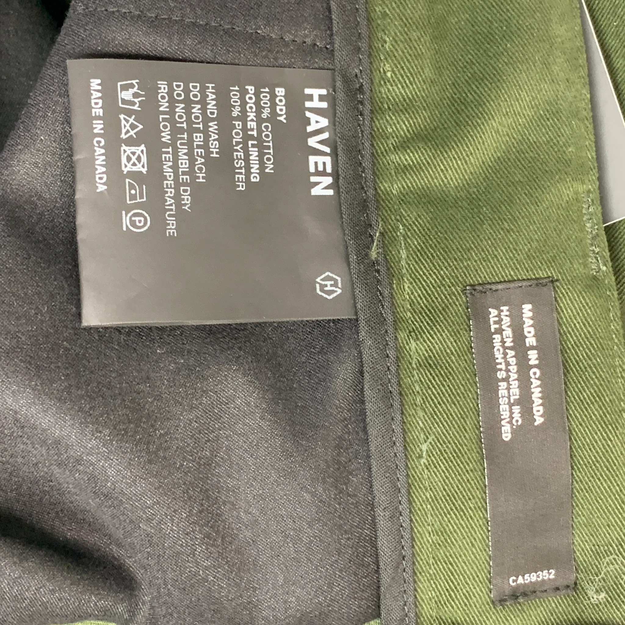 HAVEN Size L Green Solid Cotton Zip Fly Casual Pants - Image 4