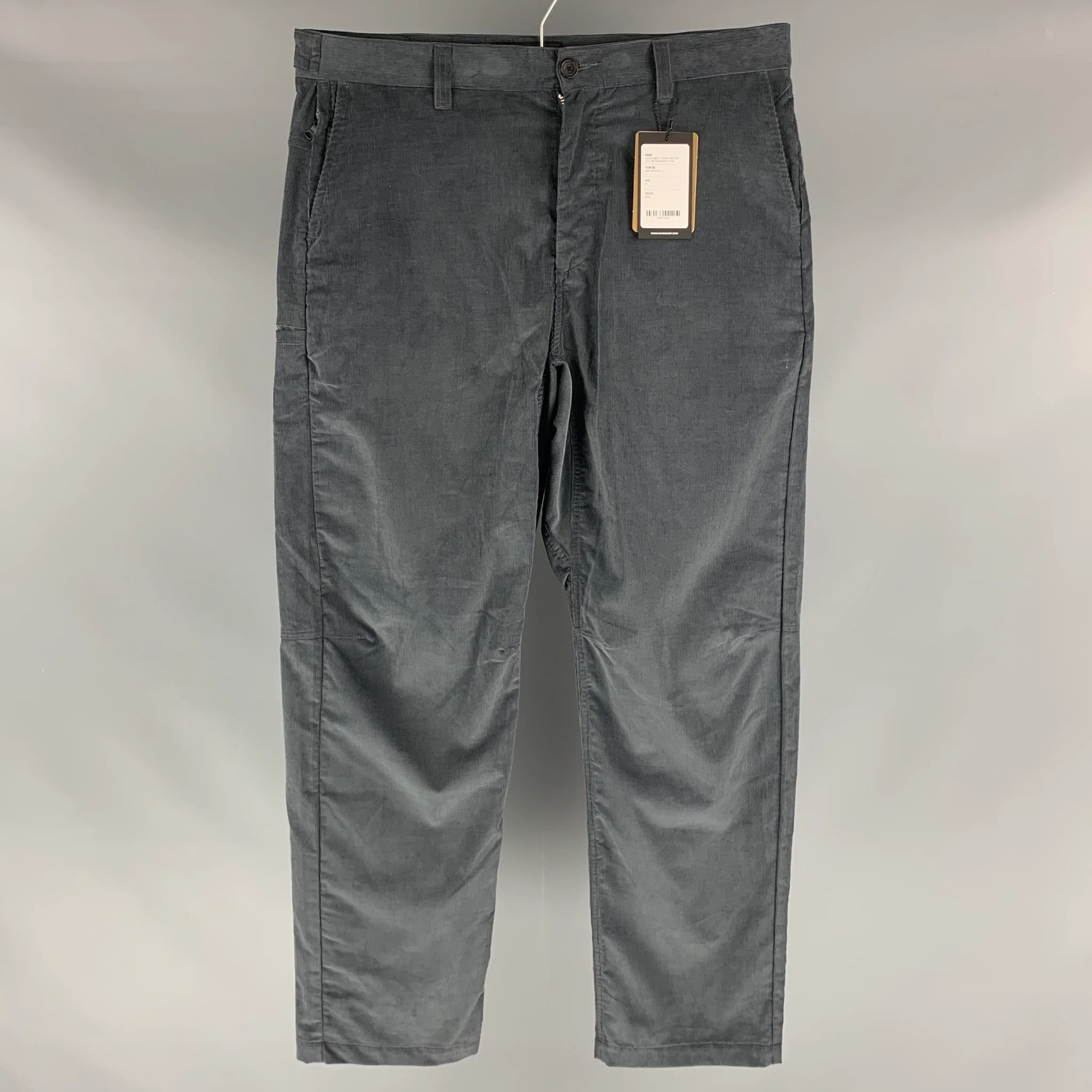 HAVEN Size L Grey Slate Corduroy Cotton Zip Fly Casual Pants