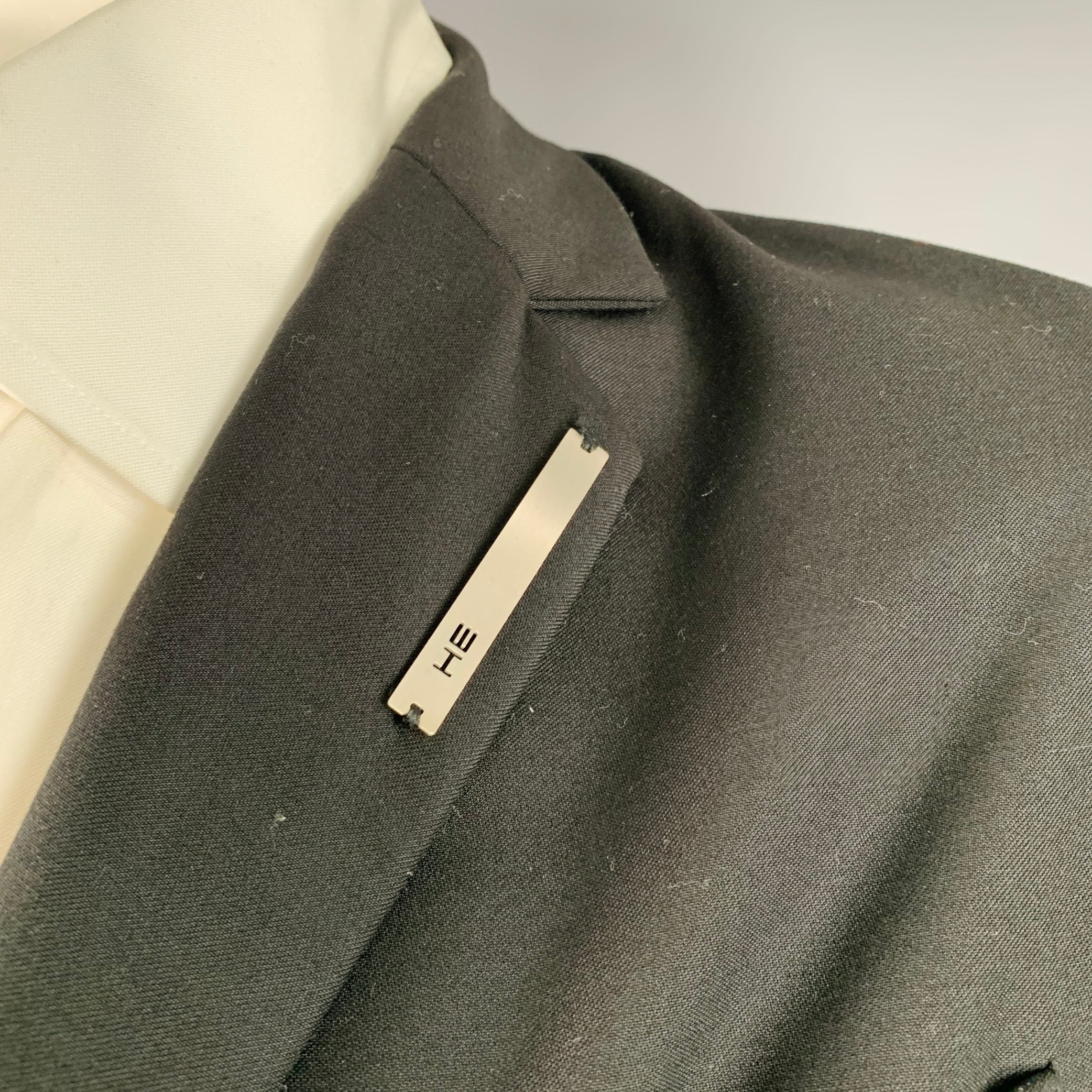 HELIOT EMIL Size XL Black Polyester Blend Open Back Sport Coat - Image 2