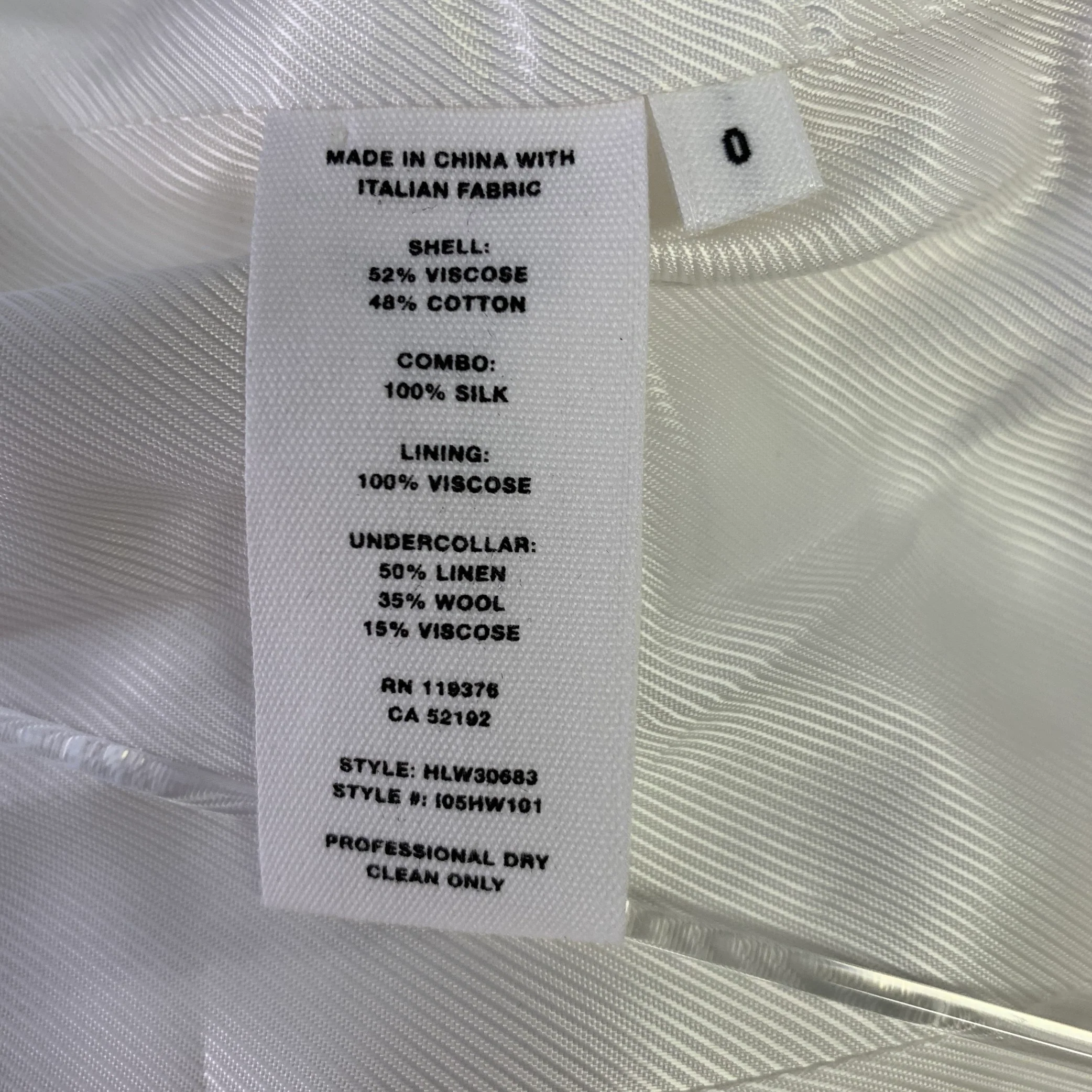 HELMUT LANG Size 0 Cream Viscose Cotton Woven Jacket Blazer - Image 11