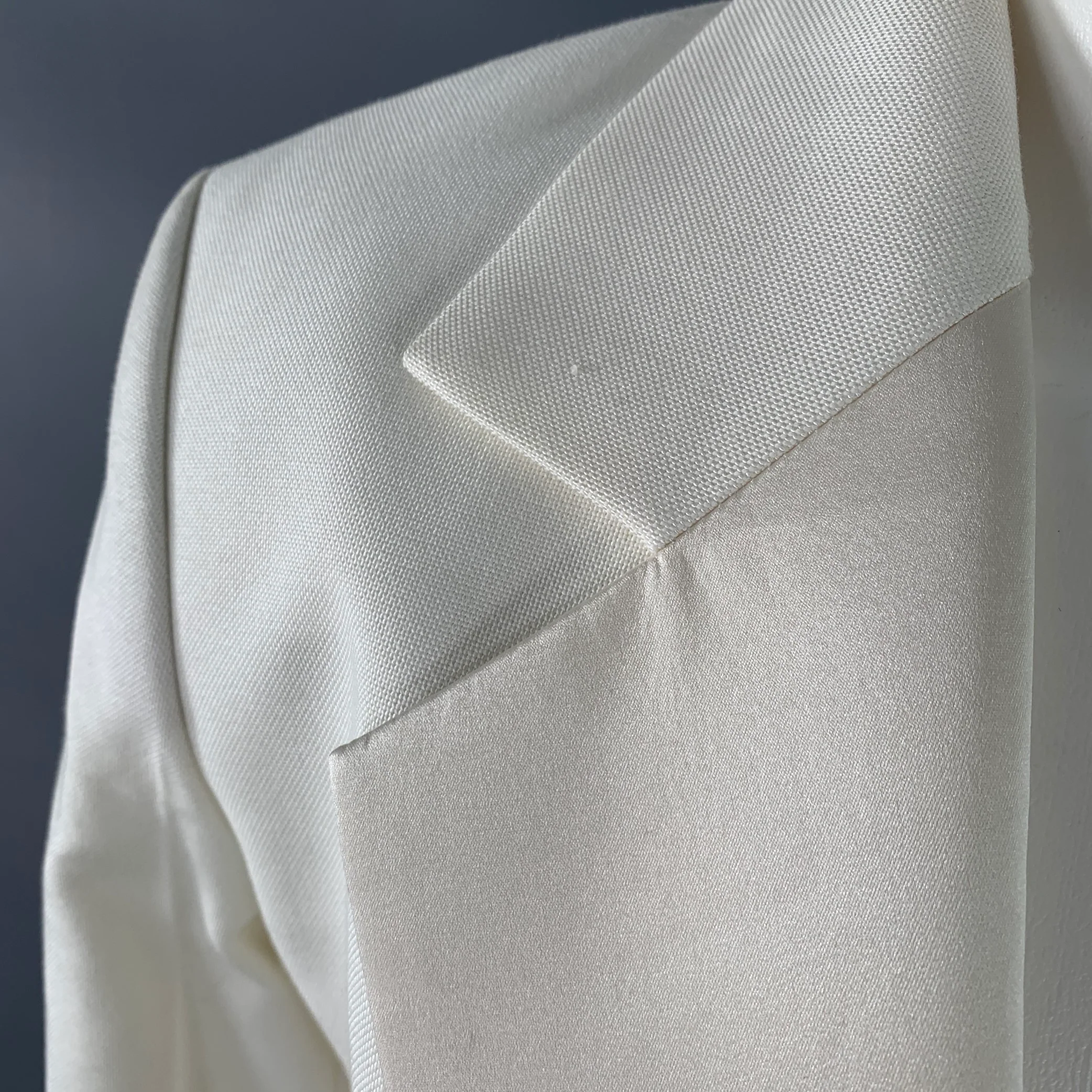 HELMUT LANG Size 0 Cream Viscose Cotton Woven Jacket Blazer - Image 7