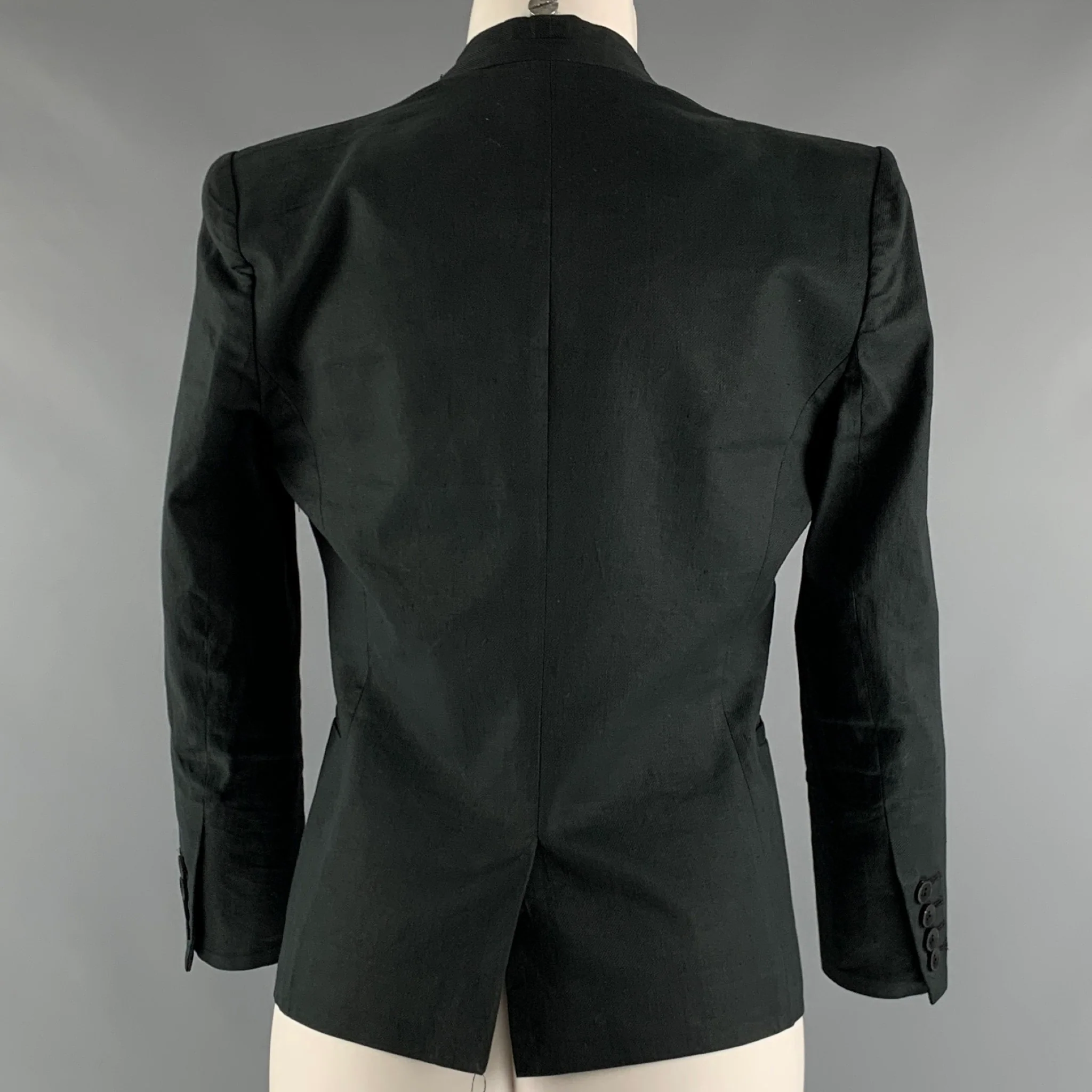 HELMUT LANG Size 2 Grey Cotton Blend Single breasted Jacket - Image 3