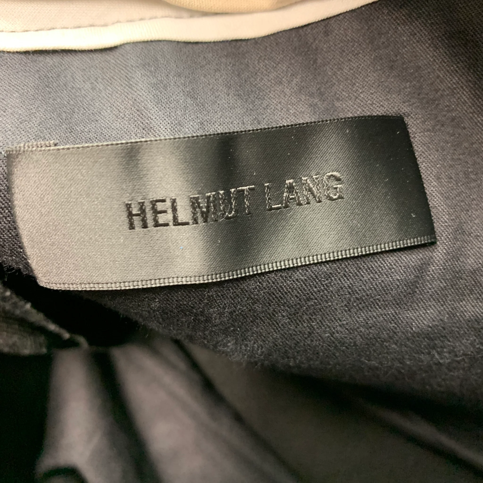 HELMUT LANG Size 30 Black Twill Wool Flat Front Dress Pants - Image 6
