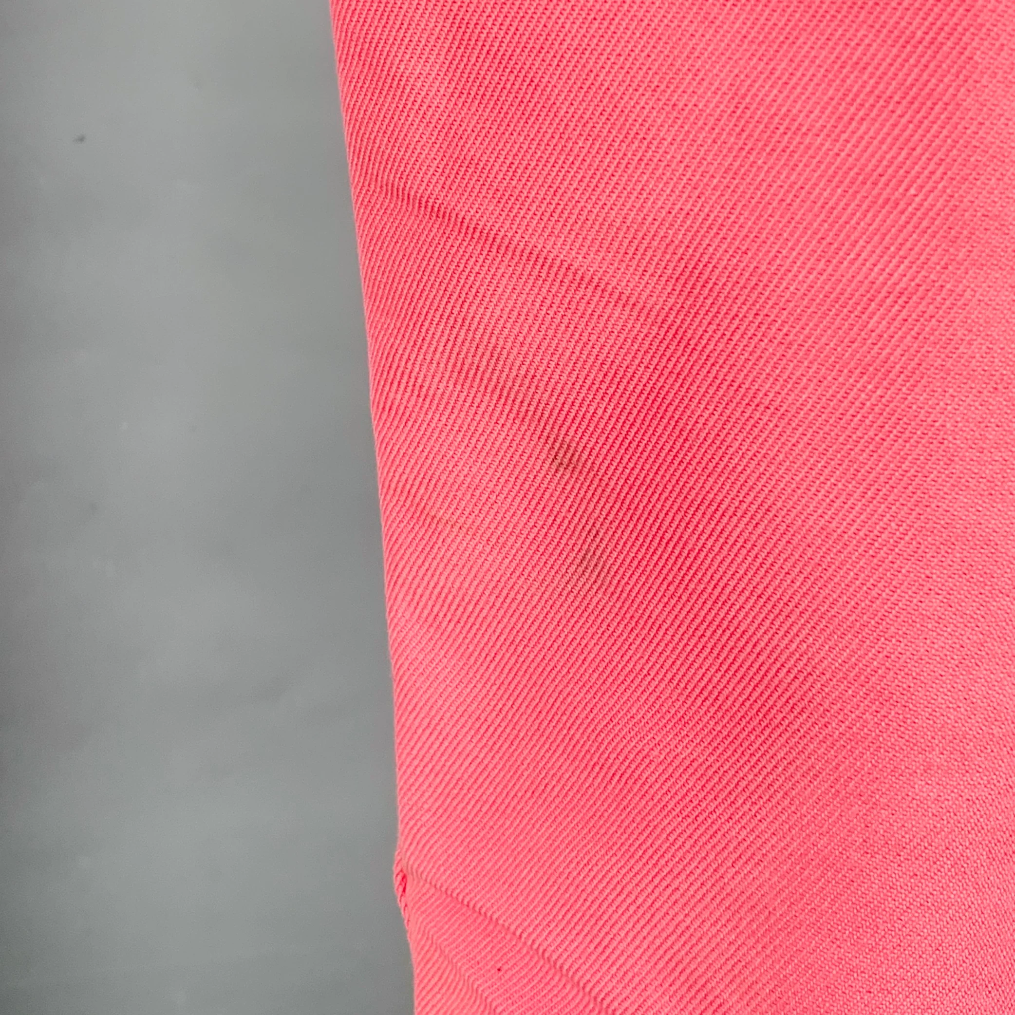 HELMUT LANG Size 30 Pink Cotton Blend Slim Straight Button Fly Jeans - Image 4