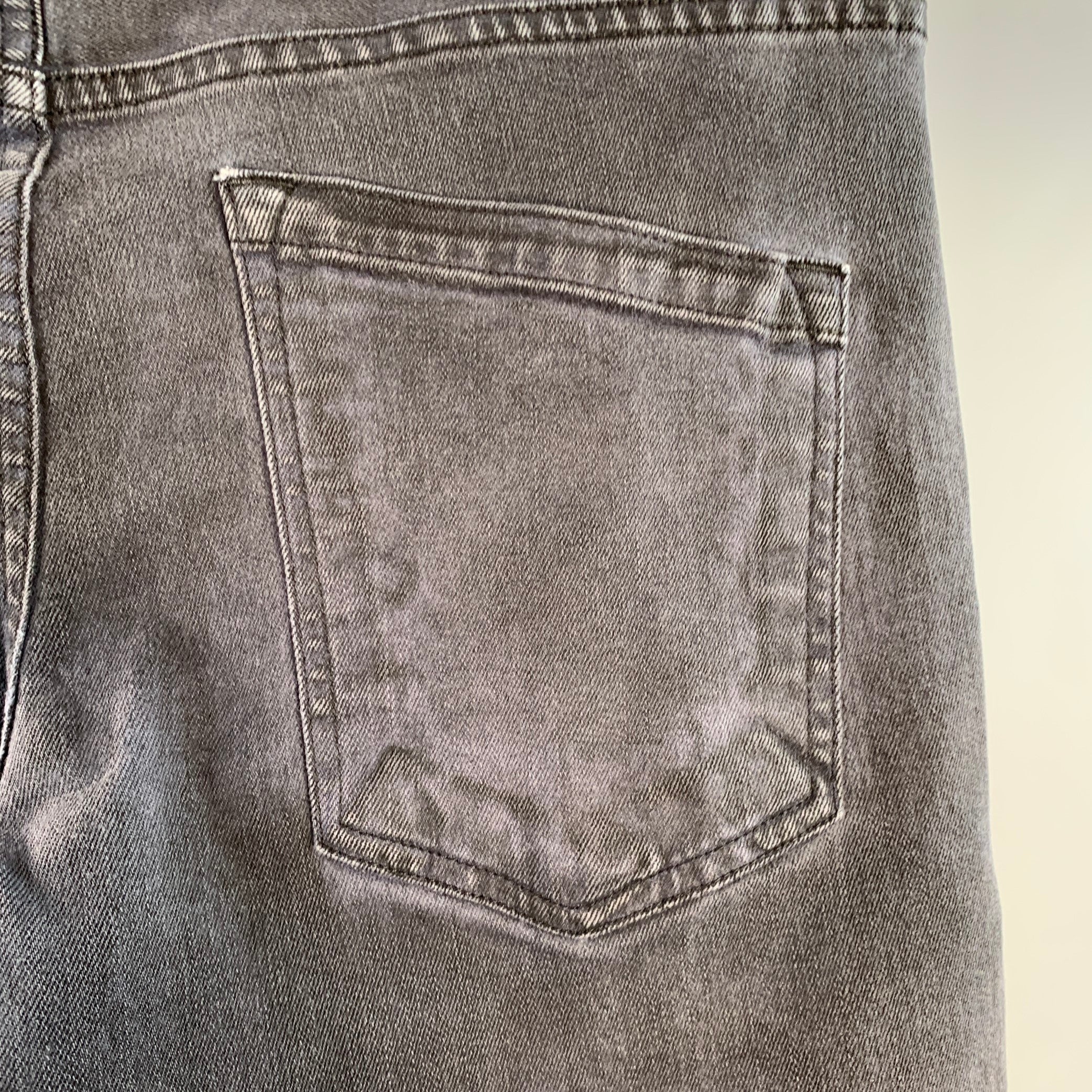 HELMUT LANG Size 32 Black Cotton Blend Straight Zip Fly Jeans - Image 4