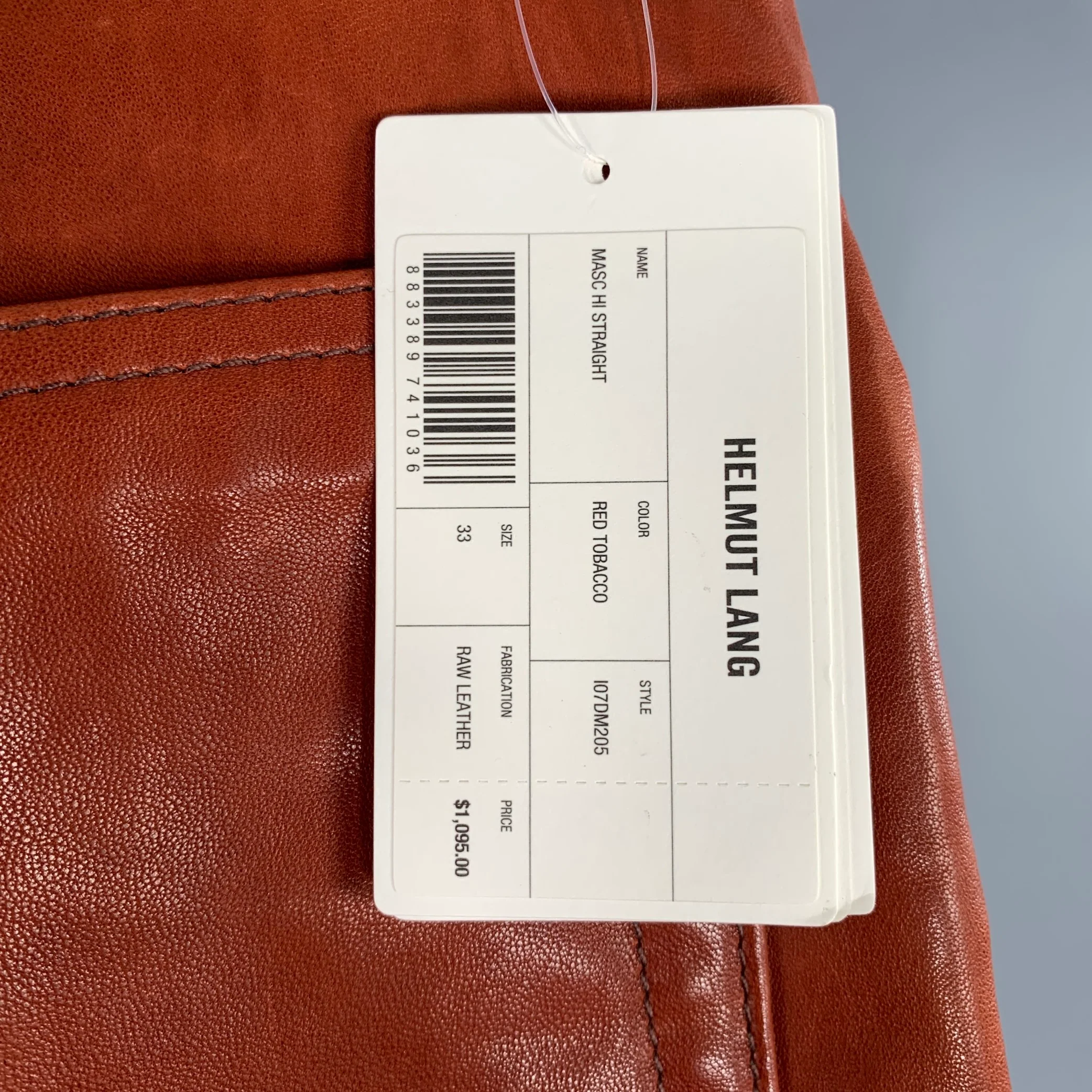 HELMUT LANG Size 33 Orange Rust Sheepskin Leather Five Pockets Casual Pants - Image 3
