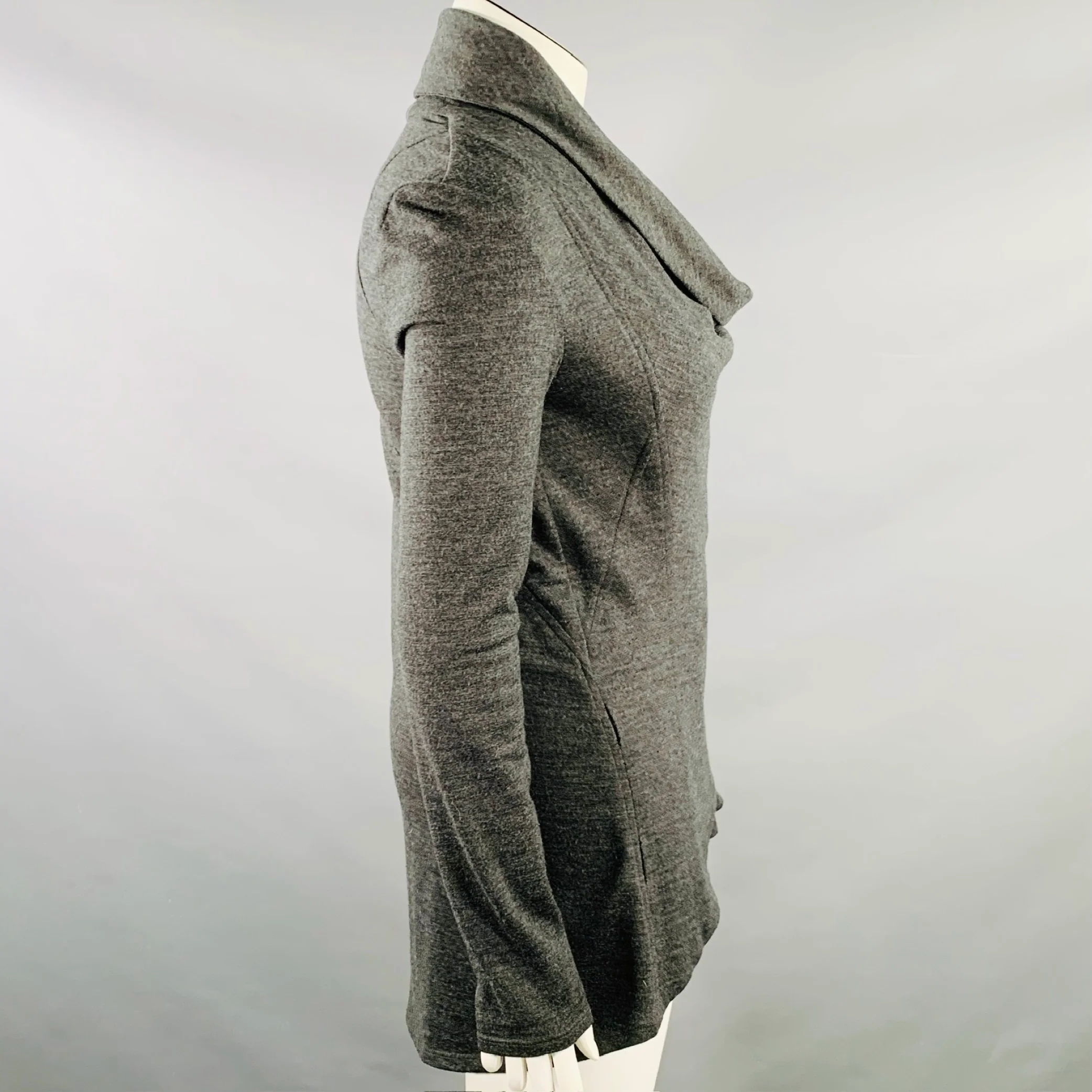 HELMUT LANG Size L Grey Charcoal Wool Zip Up Sweater - Image 2