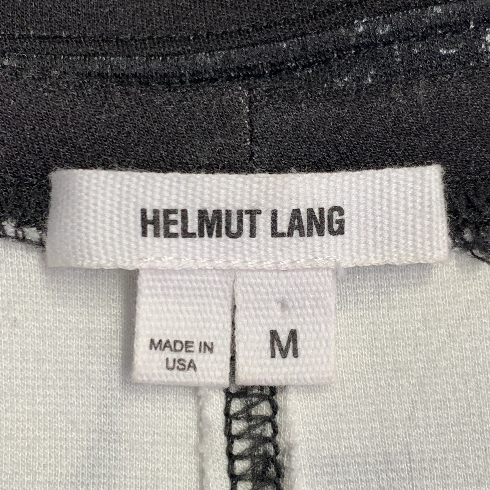HELMUT LANG Size M Black White Abstract Print Viscose Blend Contrast Trim Crew Neck Pullover - Image 5