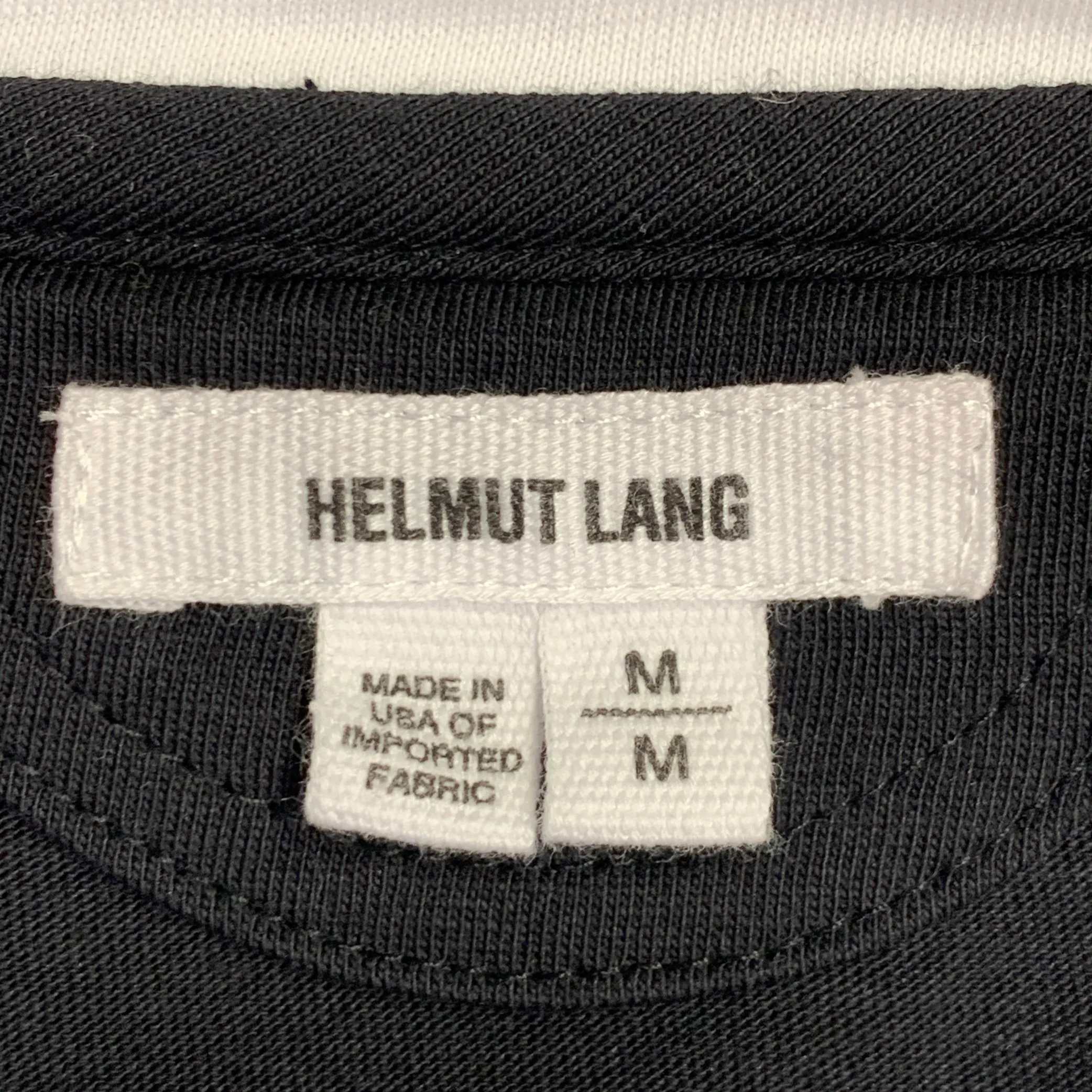 HELMUT LANG Size M White Black Two Toned Cotton Dolman Sleeves Crew Neck T-shirt - Image 4