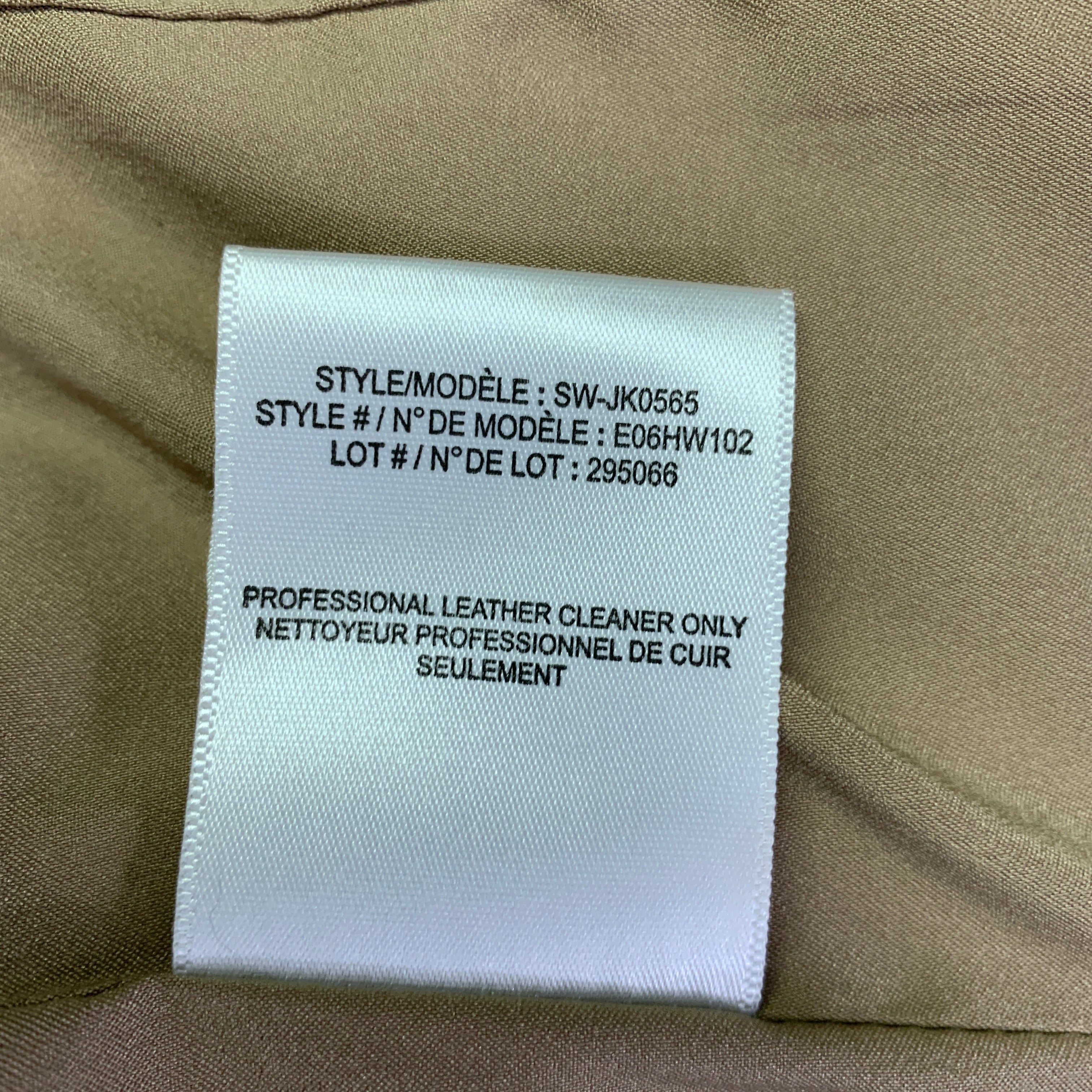HELMUT LANG Size S Beige Leather Lambskin Motorcycle Jacket - Image 7