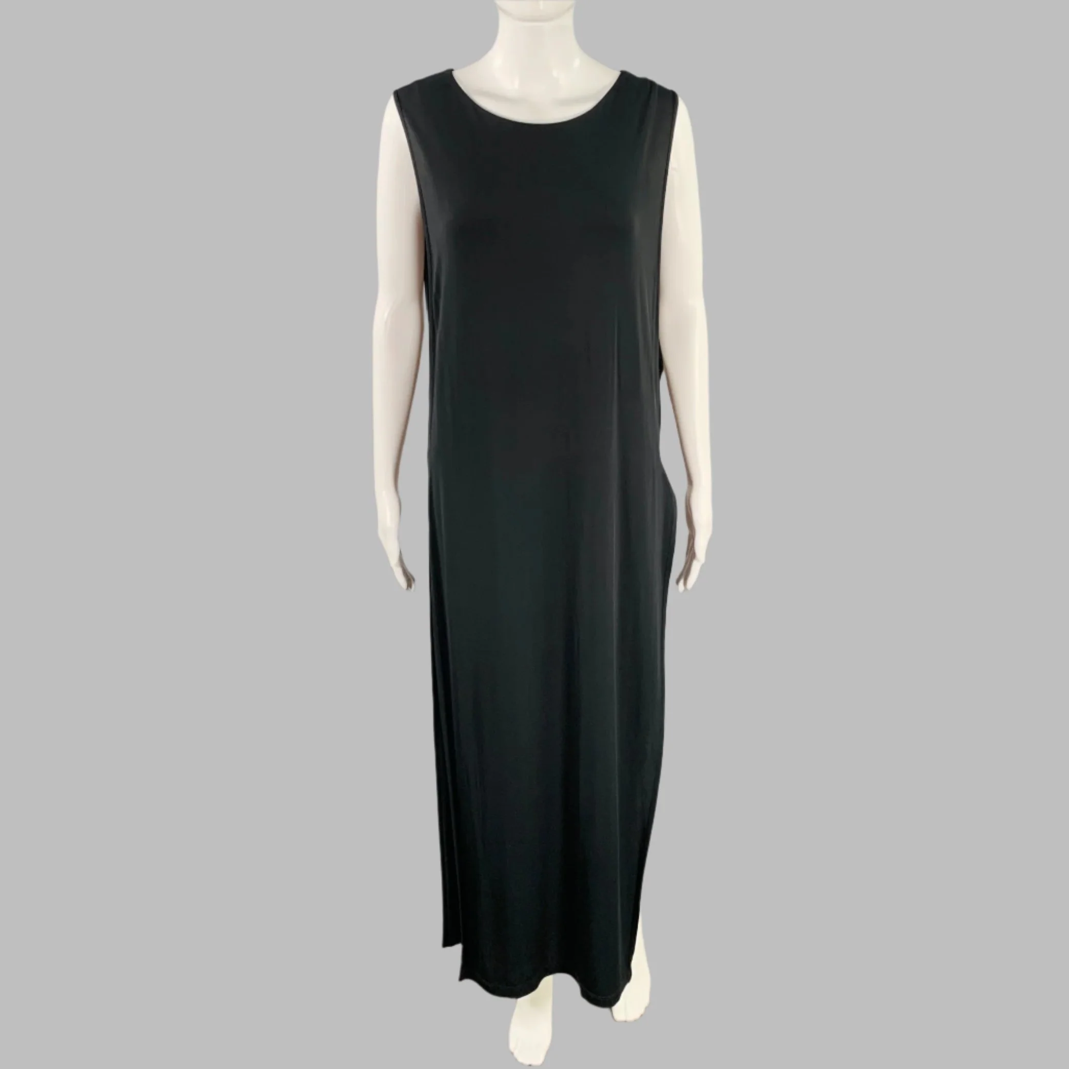 HELMUT LANG Size S Black Jersey Shift High Slit Long Dress