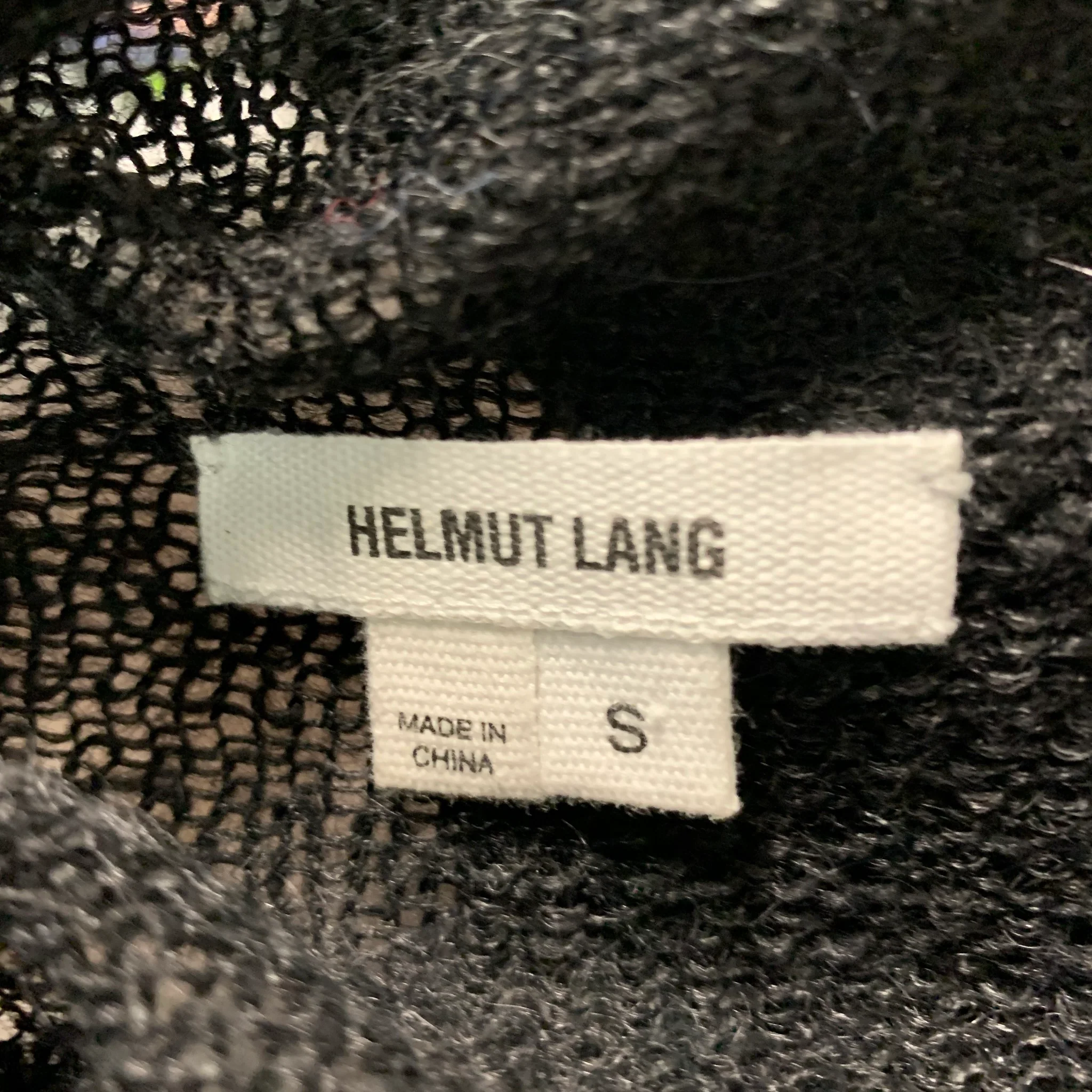 HELMUT LANG Size S Black Knitted Cowl Collar Pullover - Image 4
