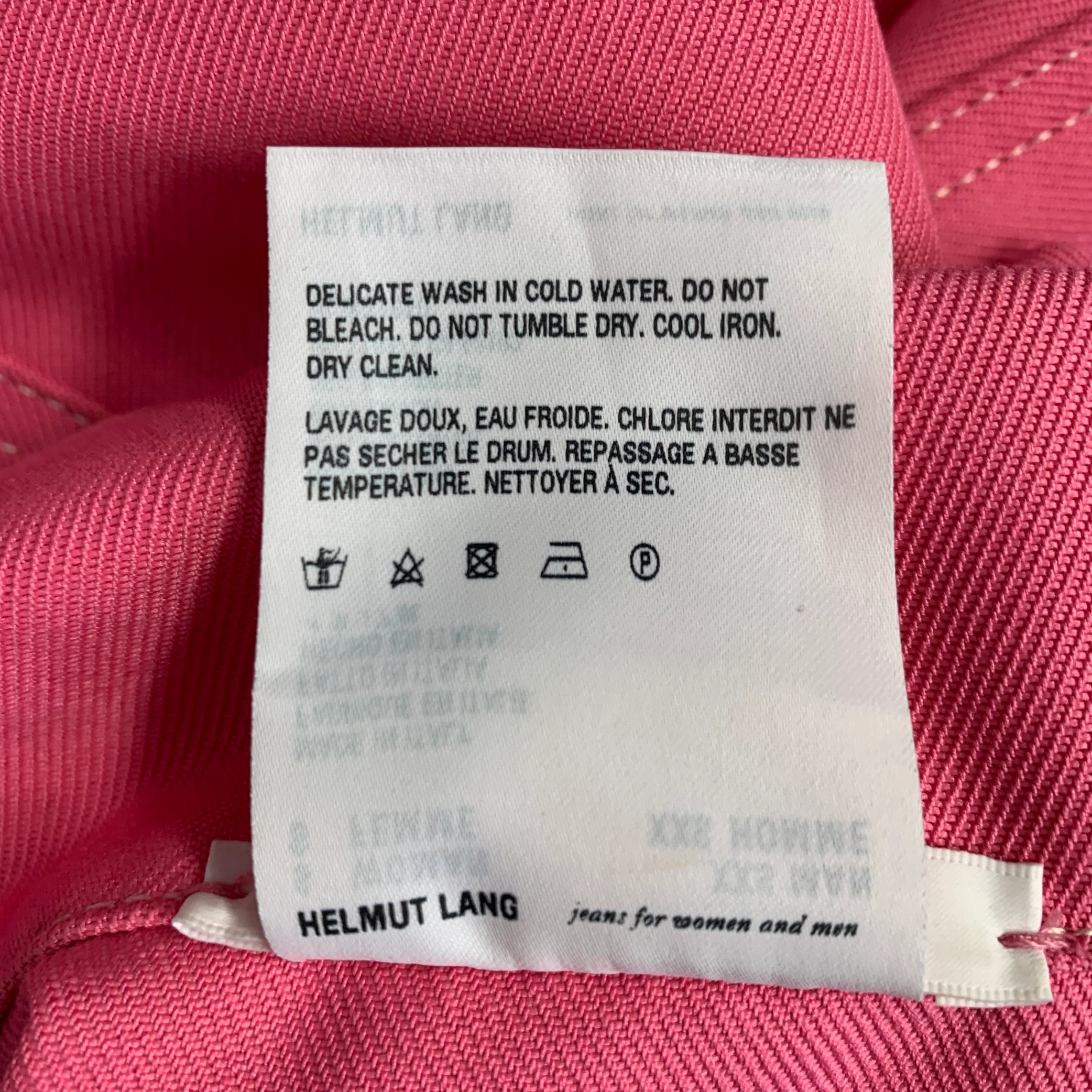 HELMUT LANG Size S Pink Cotton Blend Trucker Jacket - Image 5