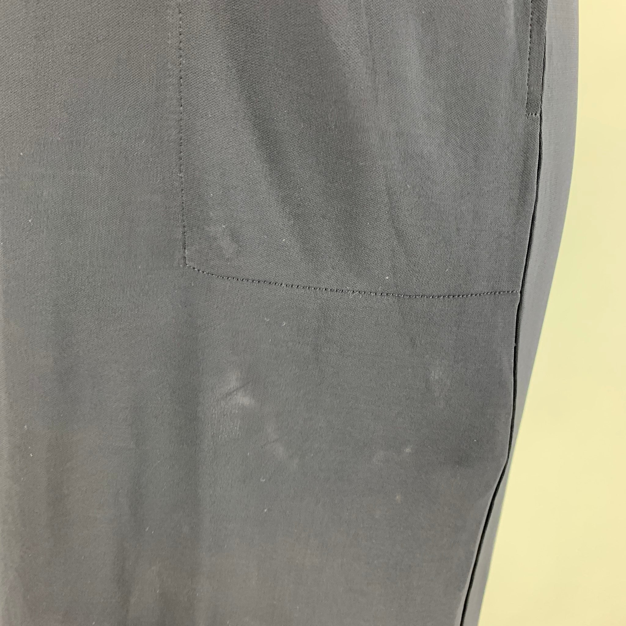 HELMUT LANG Size XS Navy Viscose V-Neck Dress - Image 4