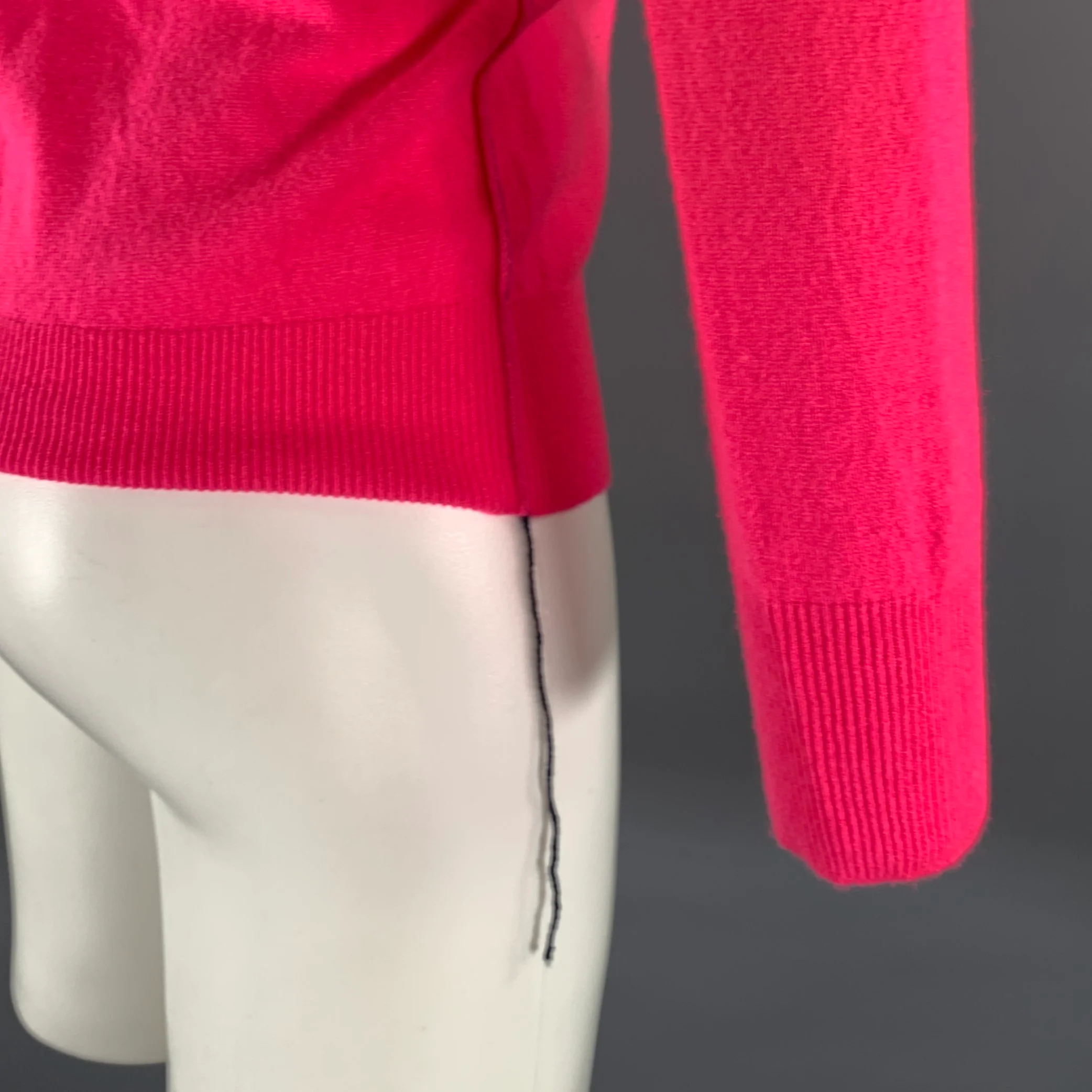 HELMUT LANG Size XS Pink Knitted Cashmere Crew-Neck Sweater - Image 2
