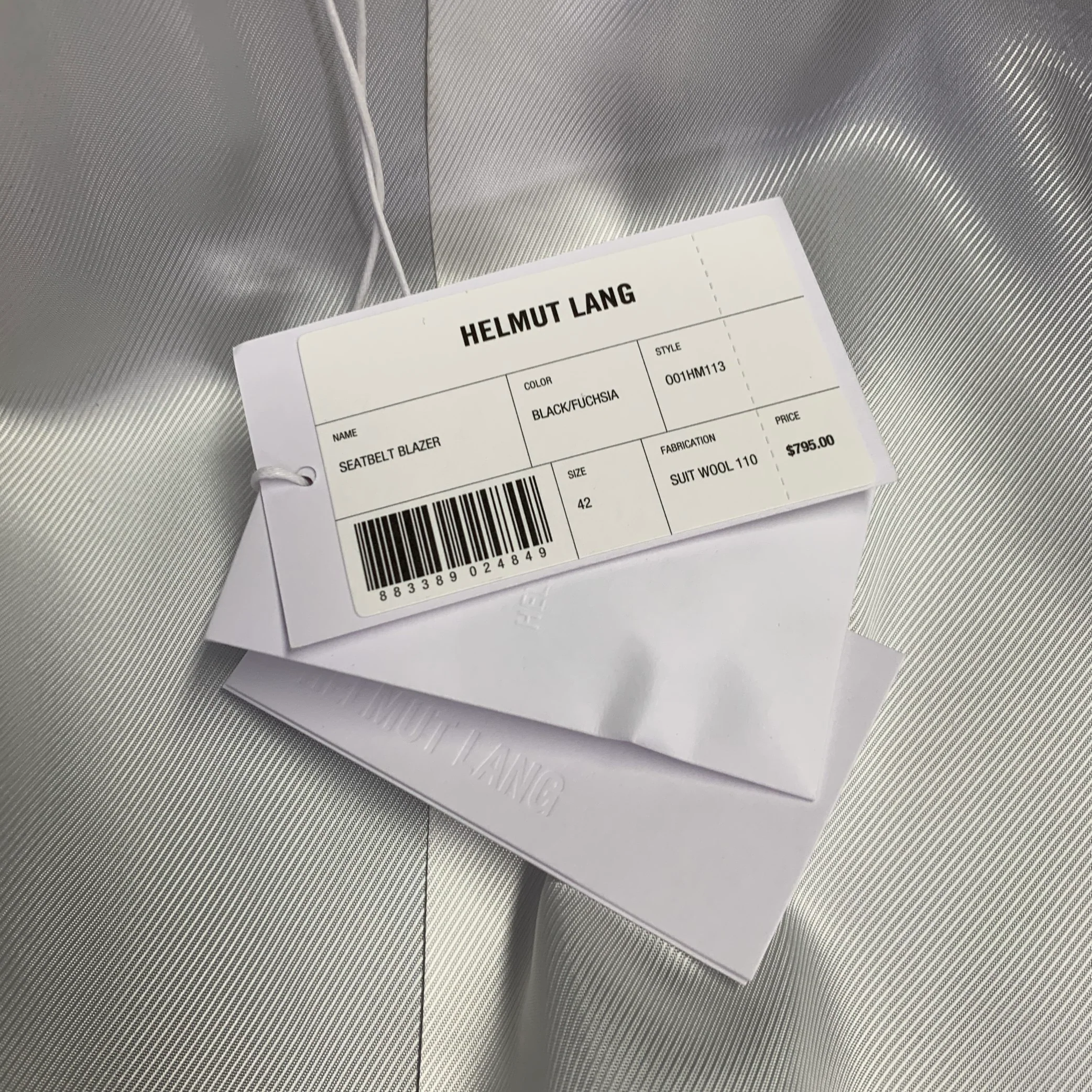 HELMUT LANG SS24 Size 42 Black Wool Notch Lapel Seatbelt Suit - Image 7