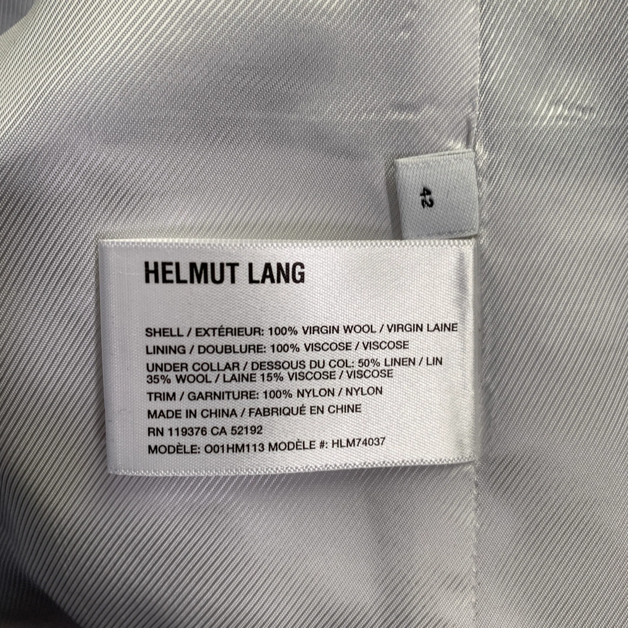 HELMUT LANG SS24 Size 42 Black Wool Notch Lapel Seatbelt Suit - Image 9