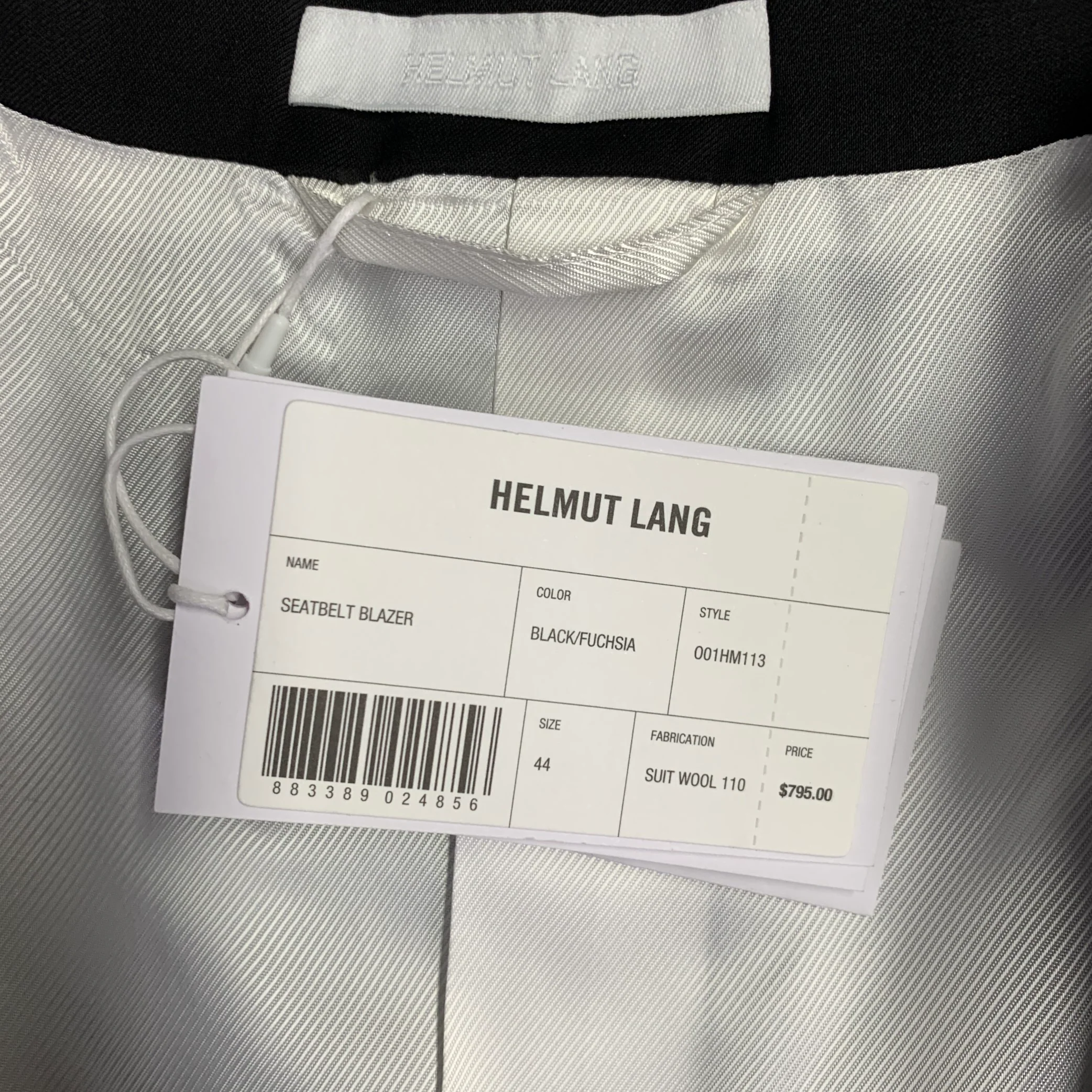 HELMUT LANG SS24 Size 44 Black Wool Notch Lapel Seatbelt Suit - Image 7