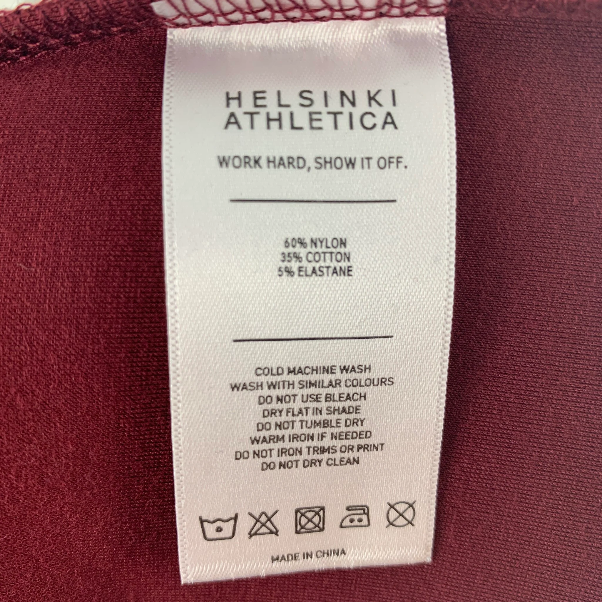 HELSINKI ATHLETICA Size S Burgundy Nylon Blend Drawstring Shorts - Image 5