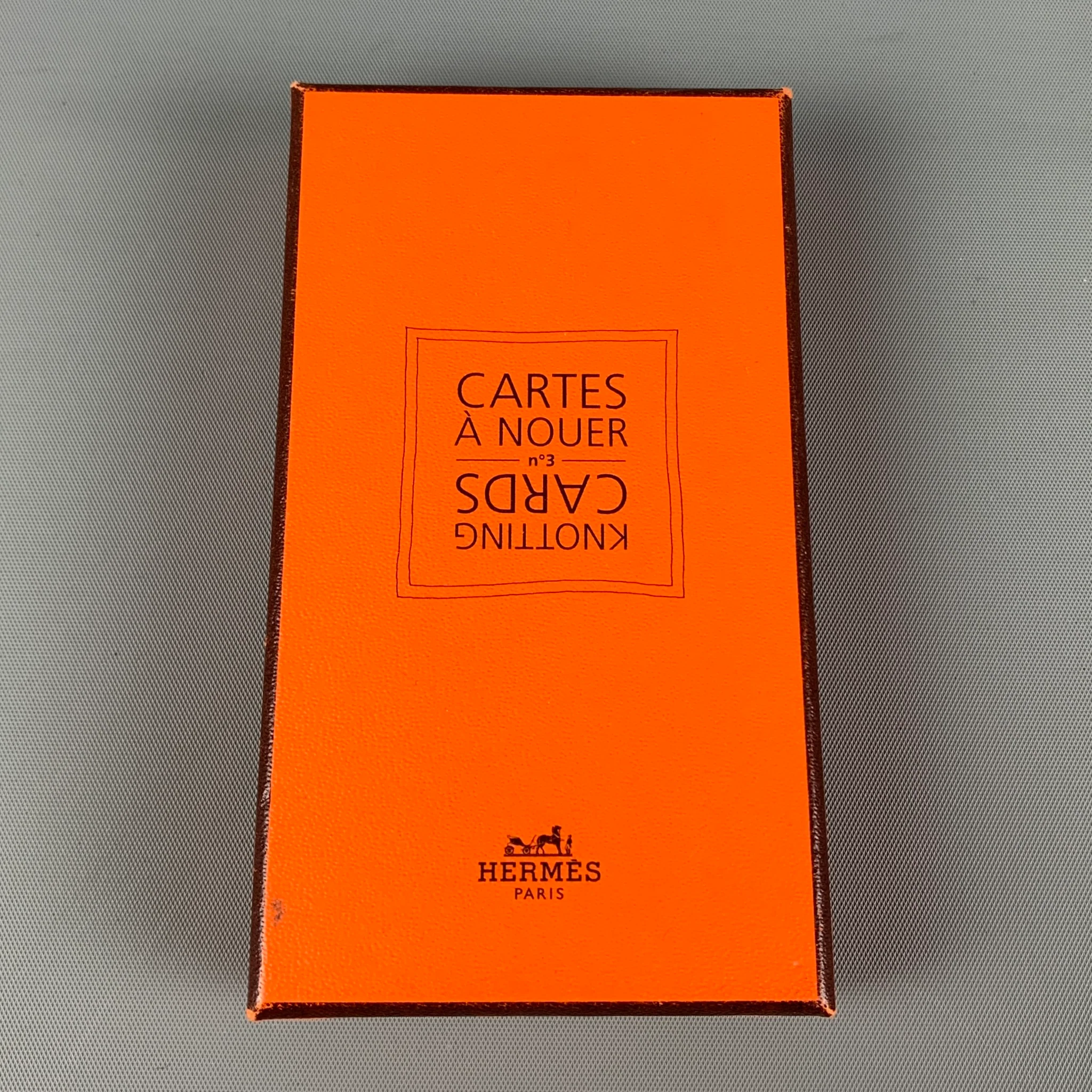 HERMES Orange Print Knotting Cards