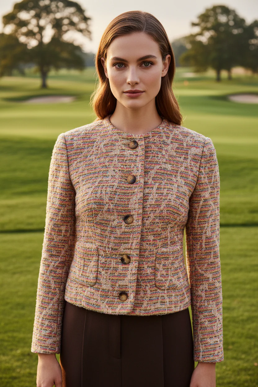 HERMES Size 8 Multi-Color Silk Wool Jacket - Image 2