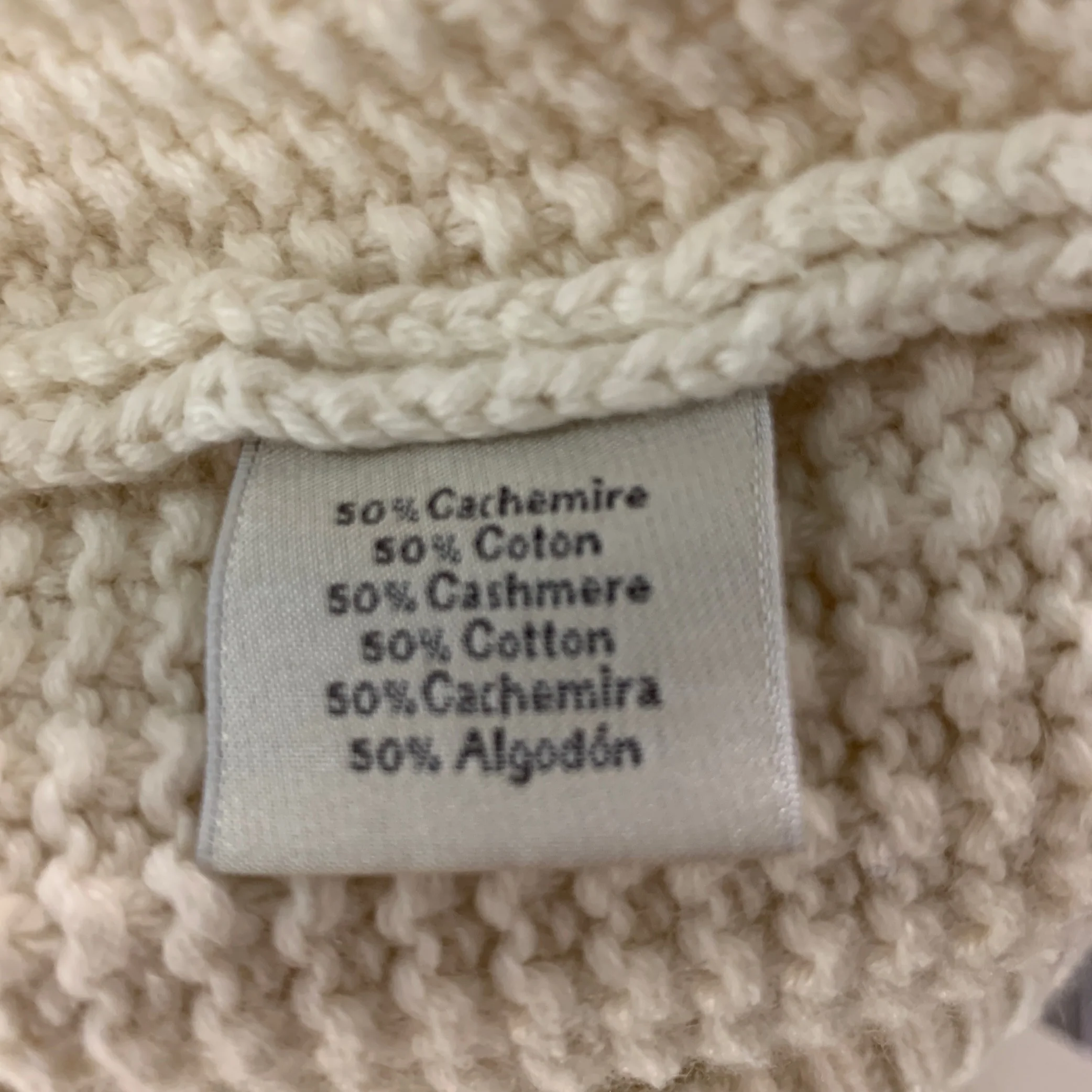 HERMES Size S Cream Knitted Cashmere Cotton Boat Neck Sweater - Image 8
