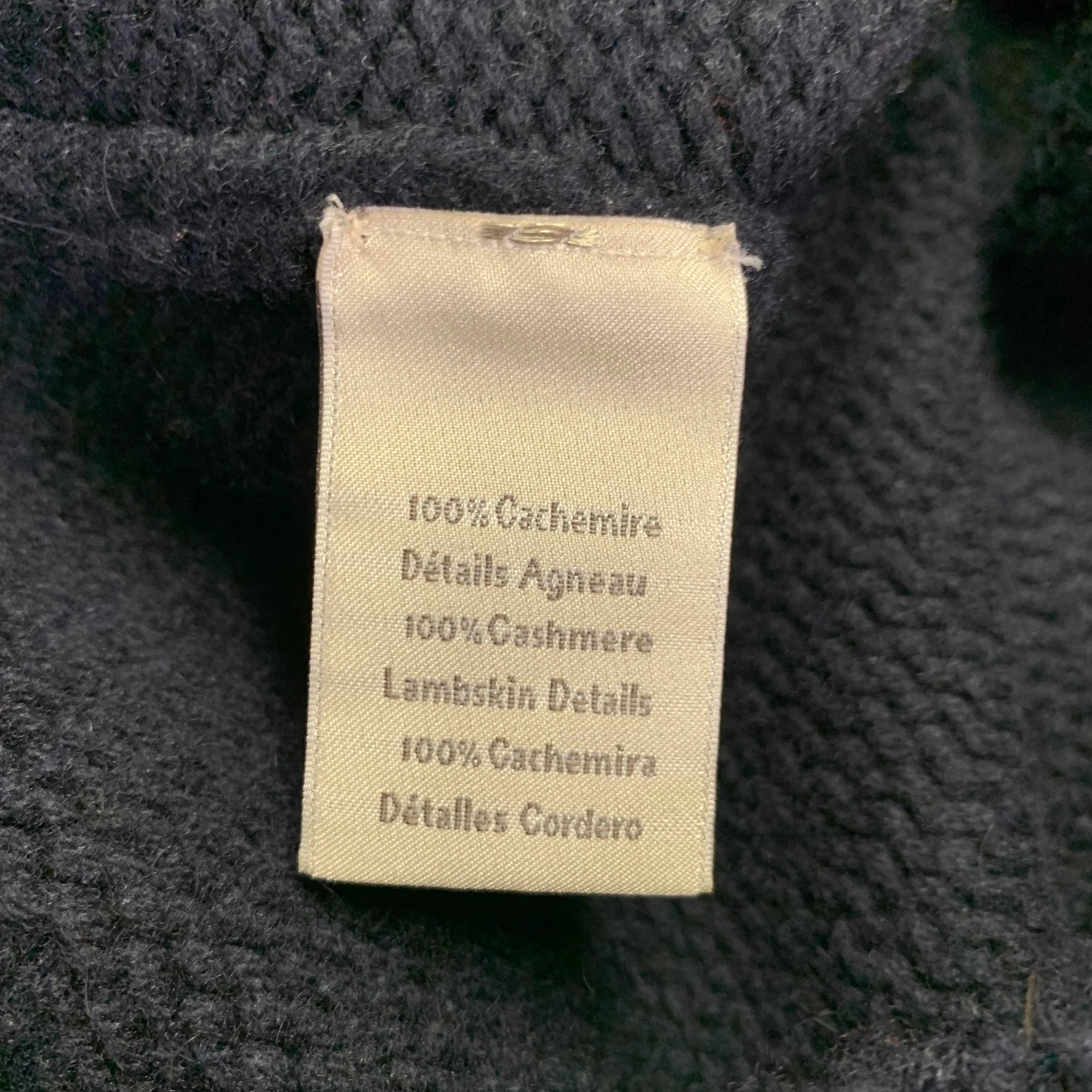 HERMES Size S Navy Knit Cashmere V-Neck Cardigan - Image 5